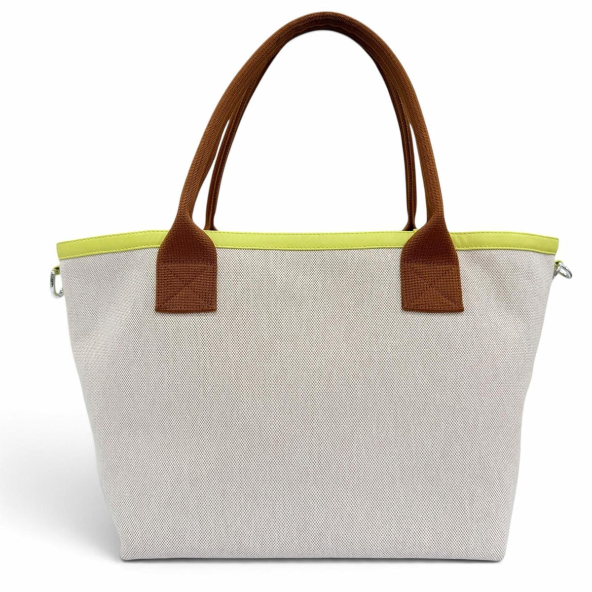 Hermes Natural Canvas Leather Handbag Tote Bag (Pre-Owned)