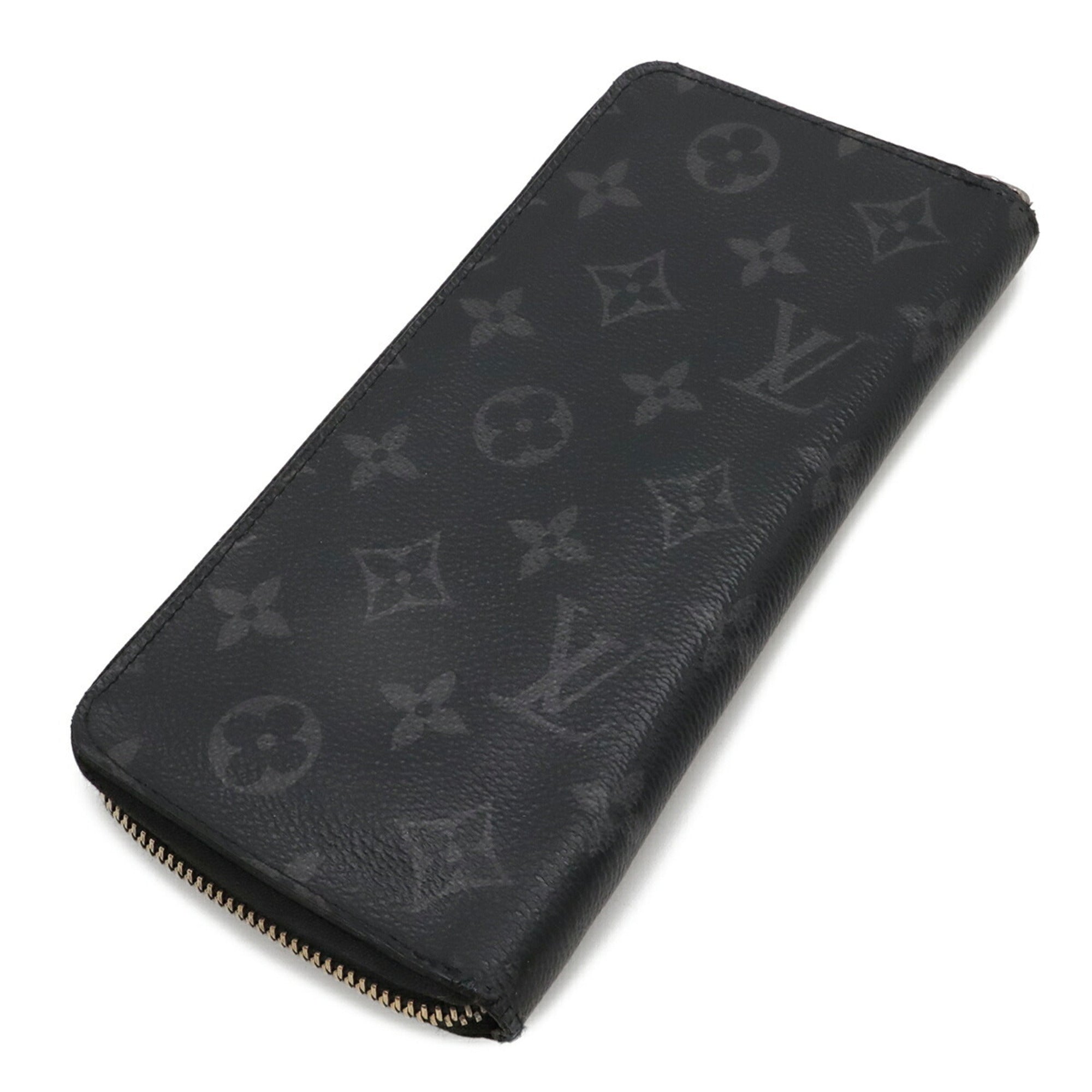 Louis Vuitton Black Gray Monogram Eclipse Monogram Eclipse Long Wallet (Bi-Fold) (Pre-Owned)