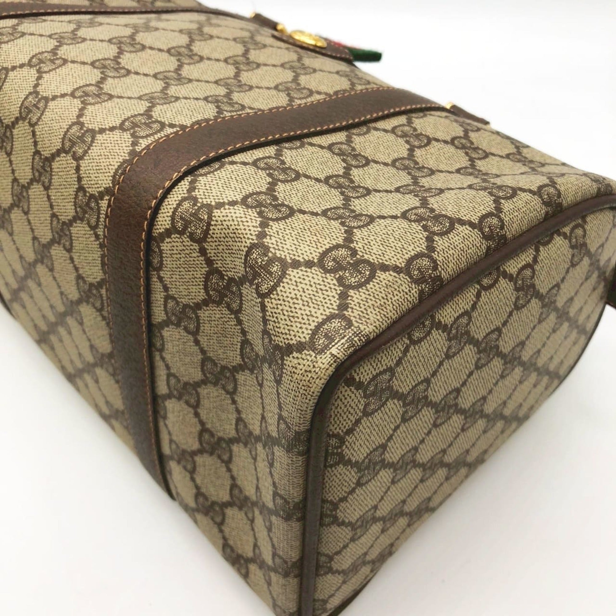 Gucci Brown Brown Gg Gg Supreme Boston Bag Handbag (Pre-Owned)