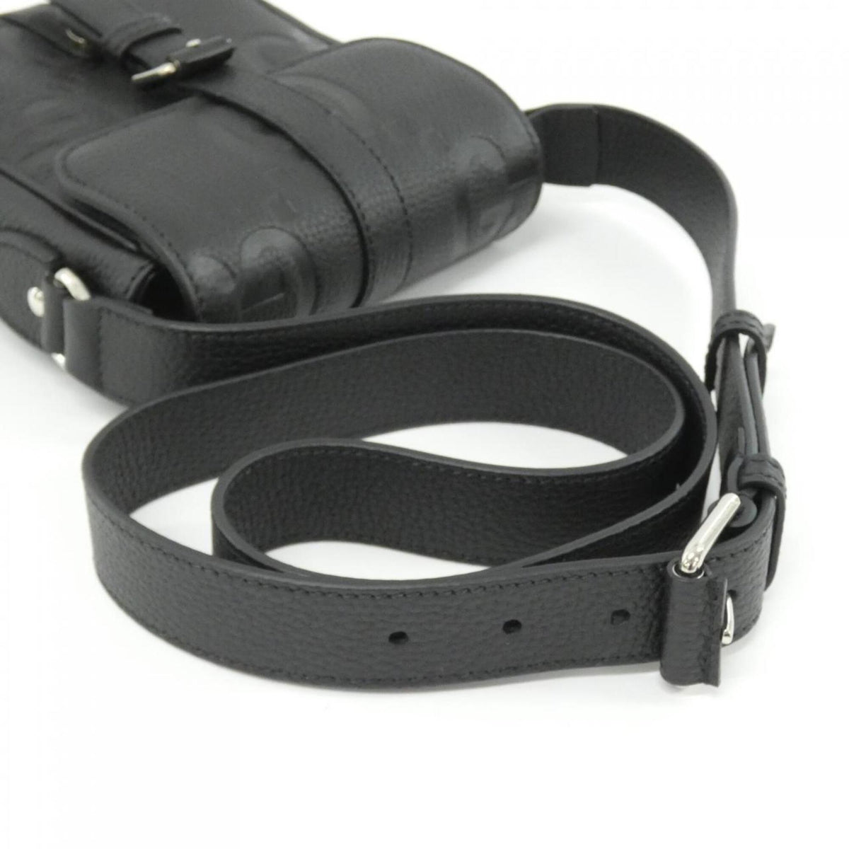 Gucci Black Gg Leather Shoulder Bag (Pre-Owned)