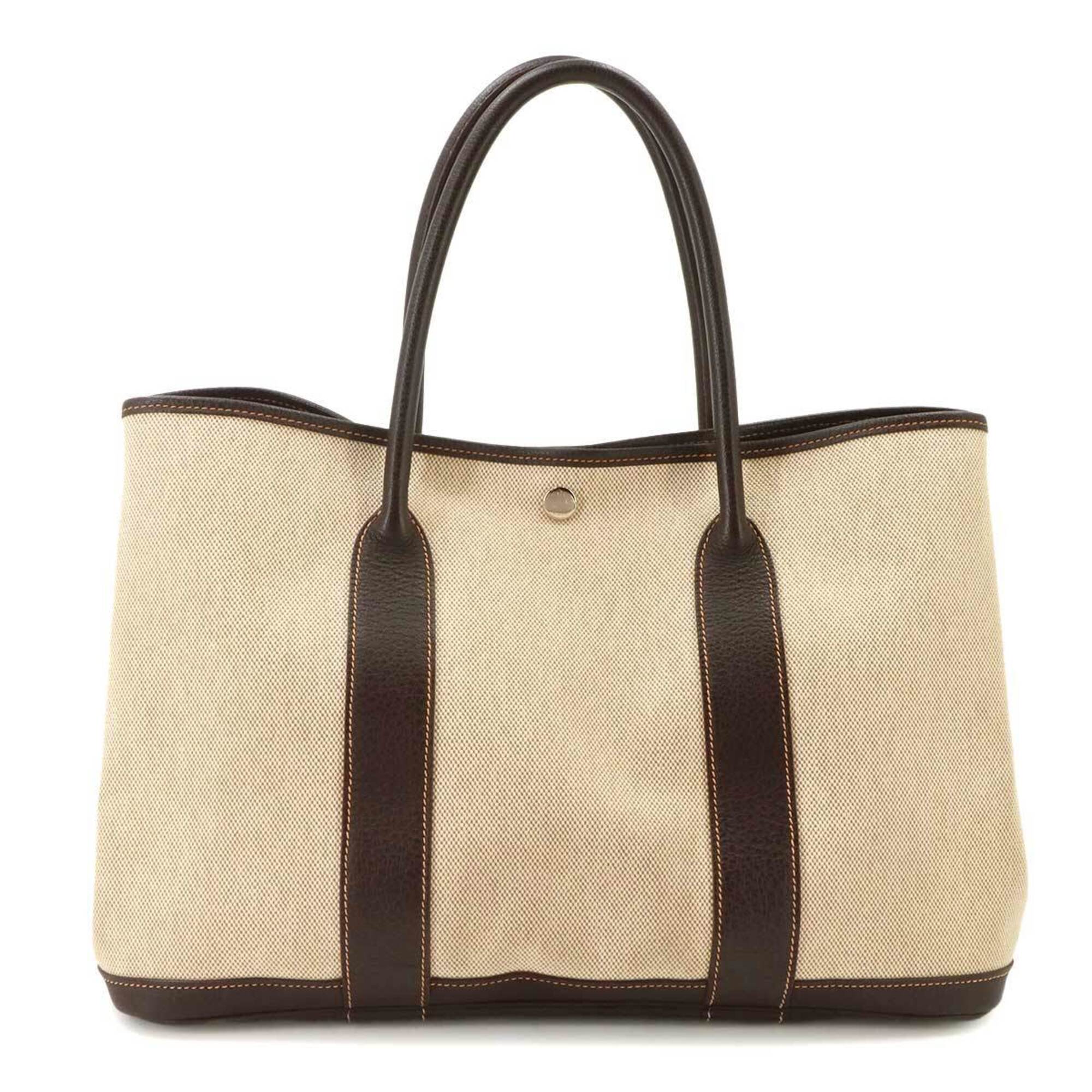 Hermes Marron Natural Toile H Handbag Tote Bag (Pre-Owned)