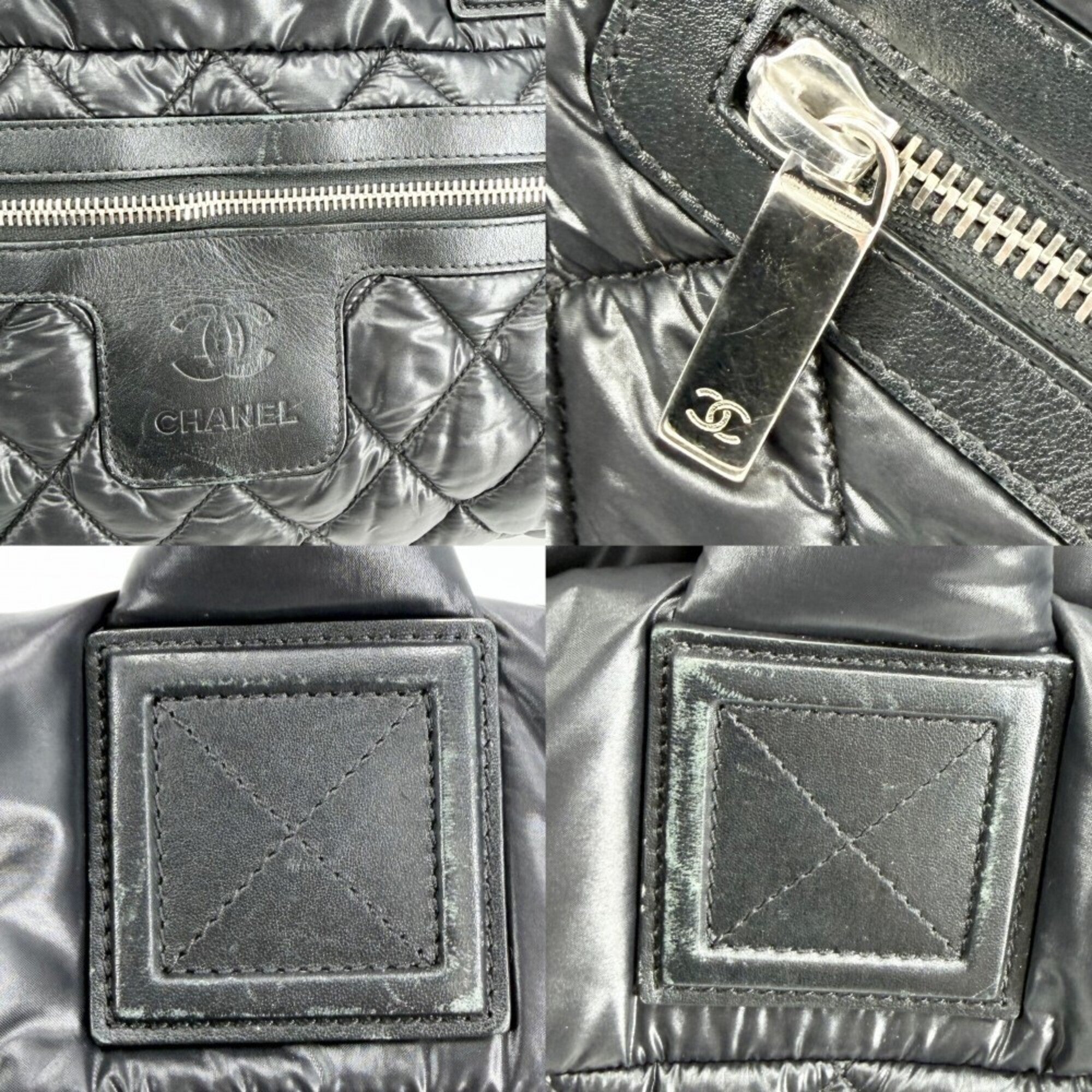 Chanel Coco Cocoon Bordeaux Gray Nylon Handbag Tote Bag (Pre-Owned)