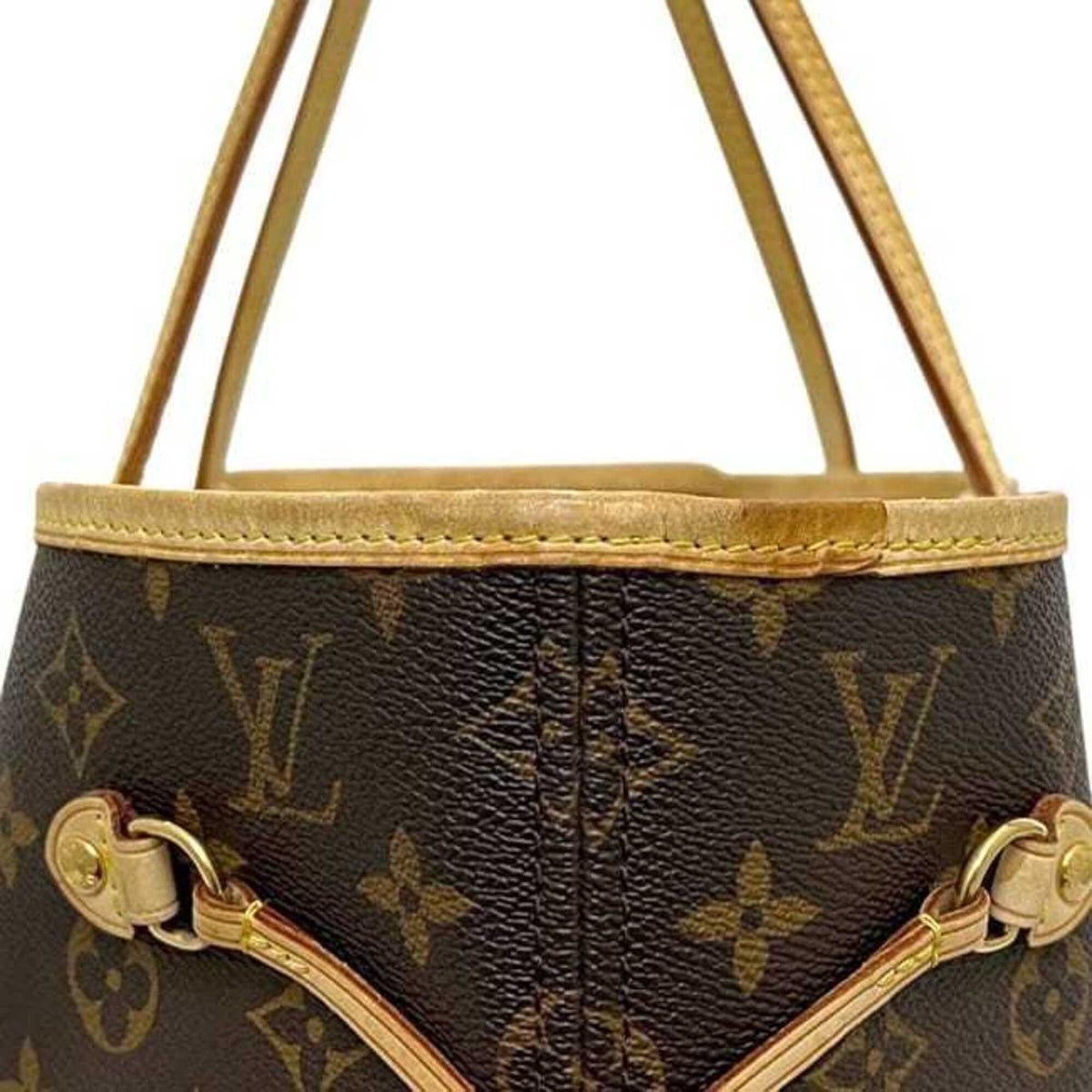 Louis Vuitton Brown Monogram Canvas Leather Tote Bag (Pre-Owned)