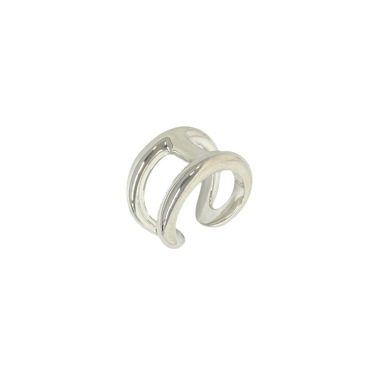 Hermes Silver Silver 925 Band Ring (Pre-Owned)