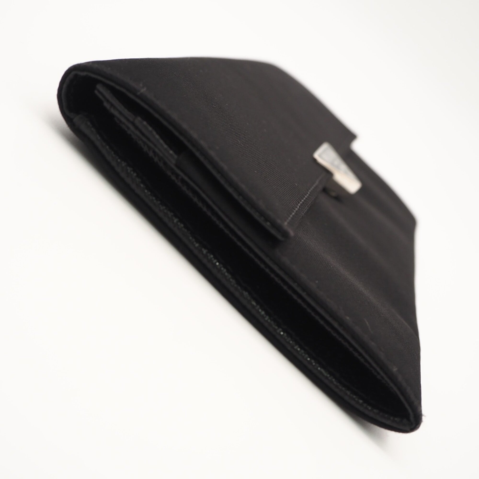 Prada Saffiano Black Nylon Saffiano Long Wallet (Bi-Fold) (Pre-Owned)