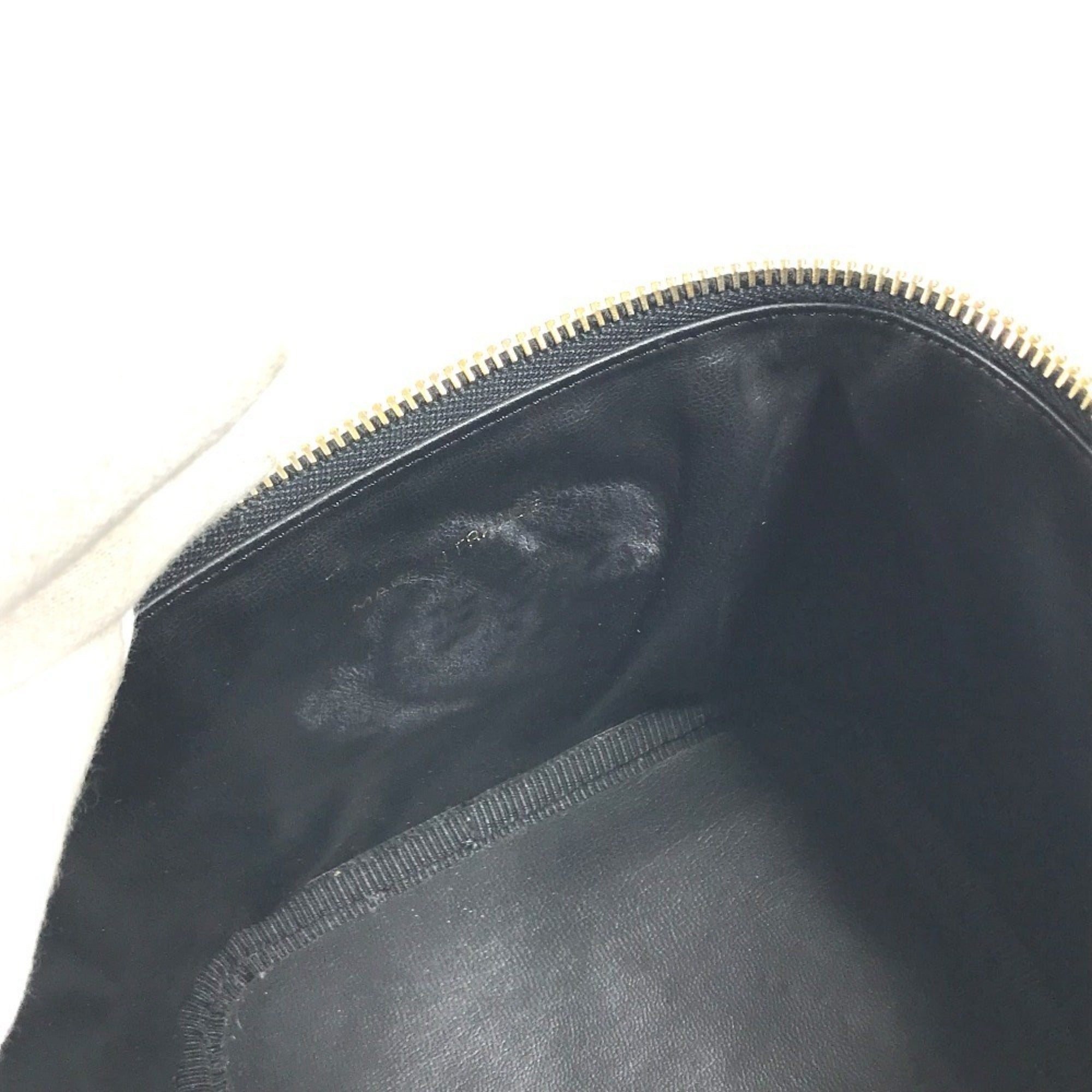Chanel Black Leather Handbag Vanity Bag (Pre-Owned)