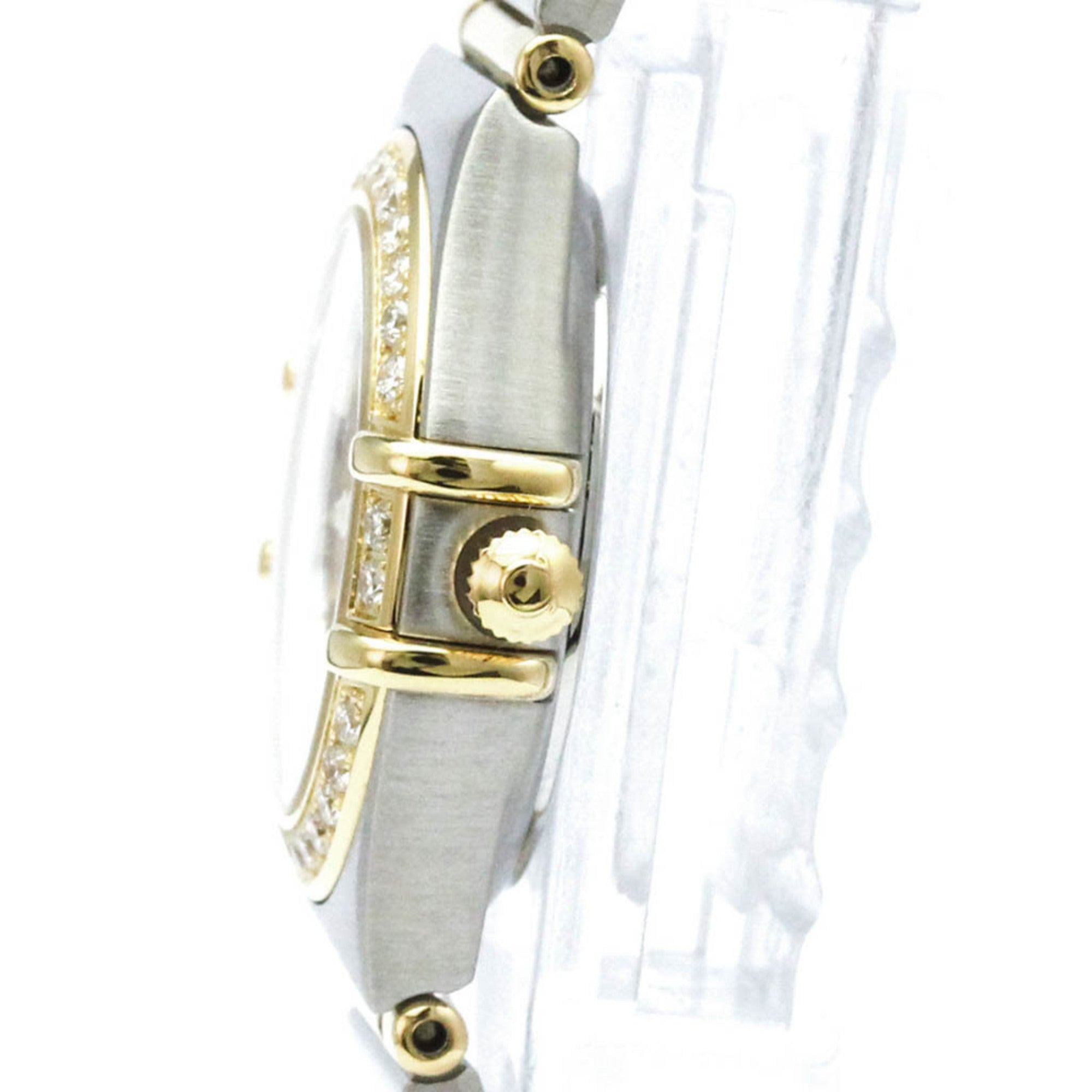 Omega Constellation Quartz Watch Stainless Steel And Yellow Gold With Diamond Bezel And Mother Of Pearl Watch (Pre-Owned)