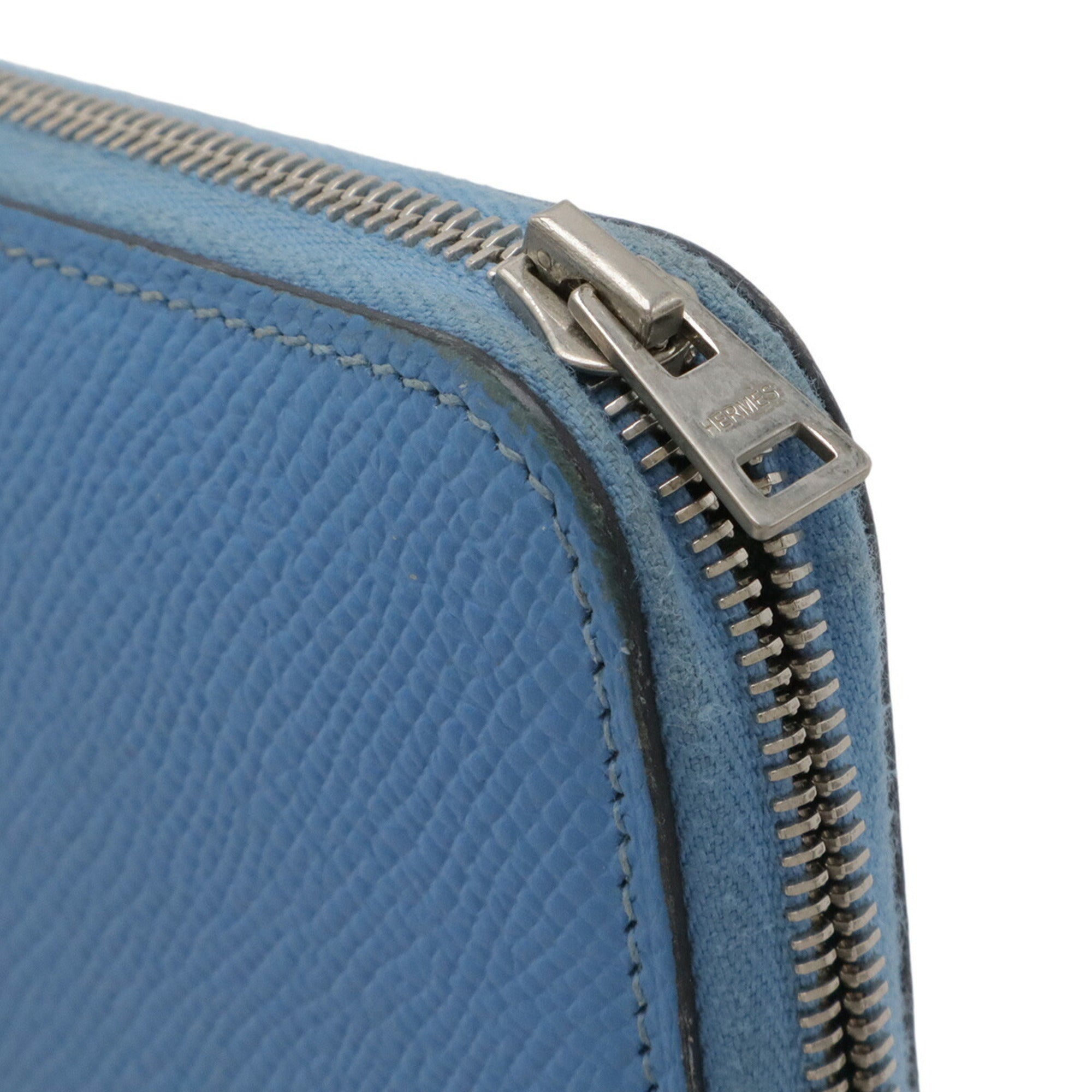 Hermes Silk'in Light Blue Epsom Leather Coin Purse/Coin Case (Pre-Owned)