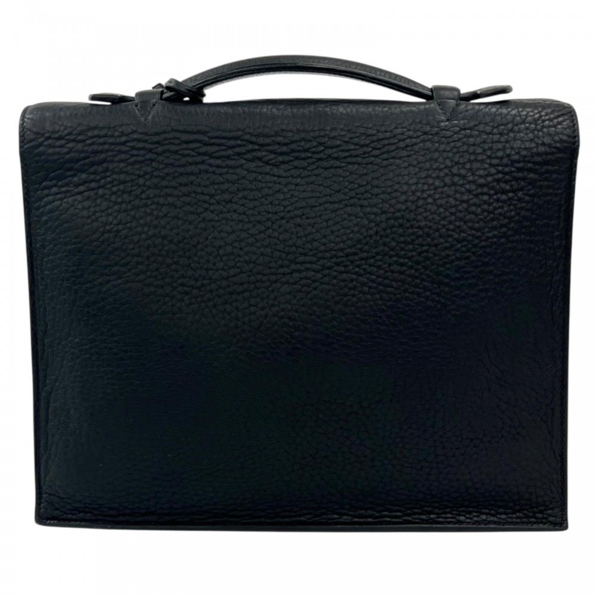 Hermes Black Leather Handbag (Pre-Owned)