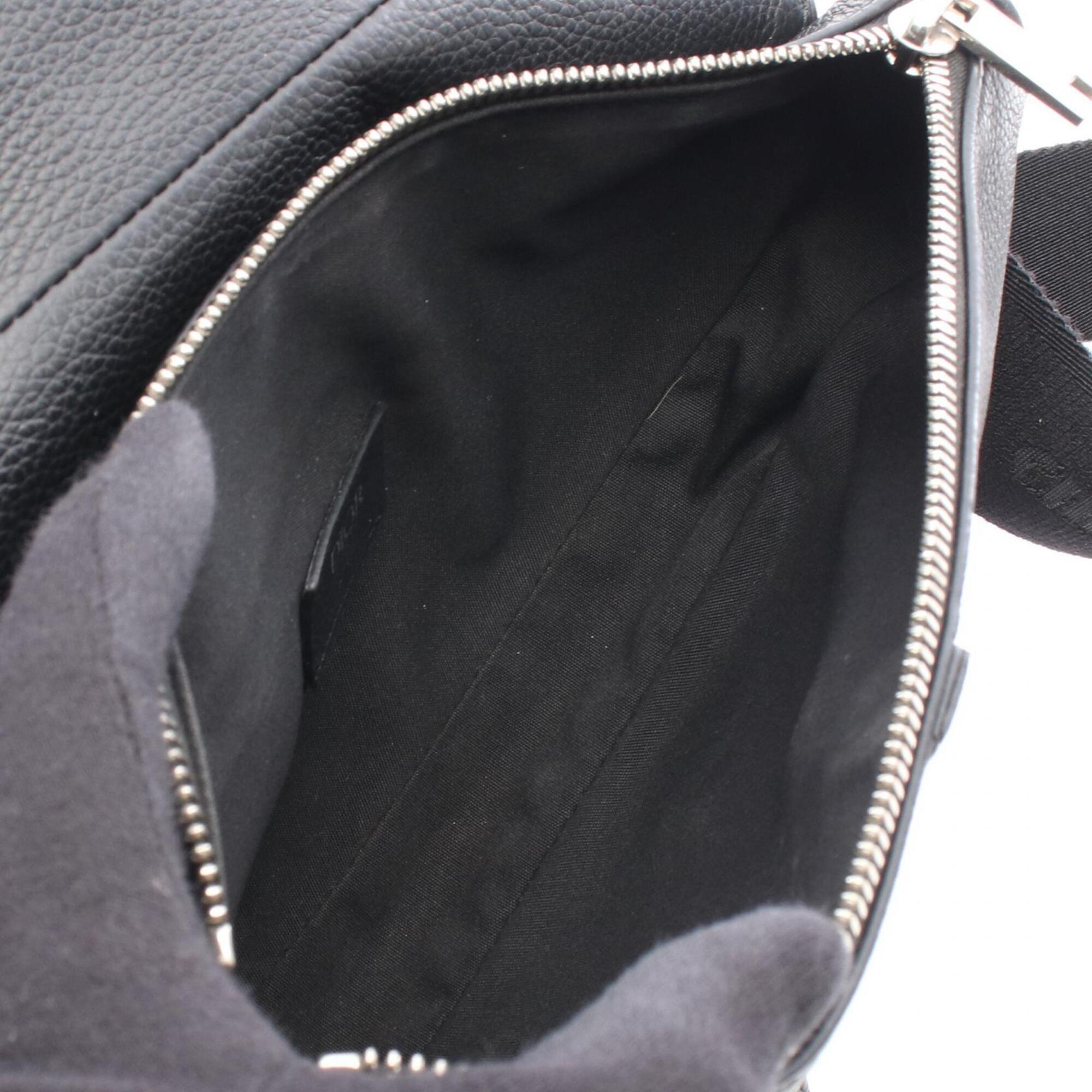 Christian Dior Black Leather Fanny Pack Sling Bag (Pre-Owned)