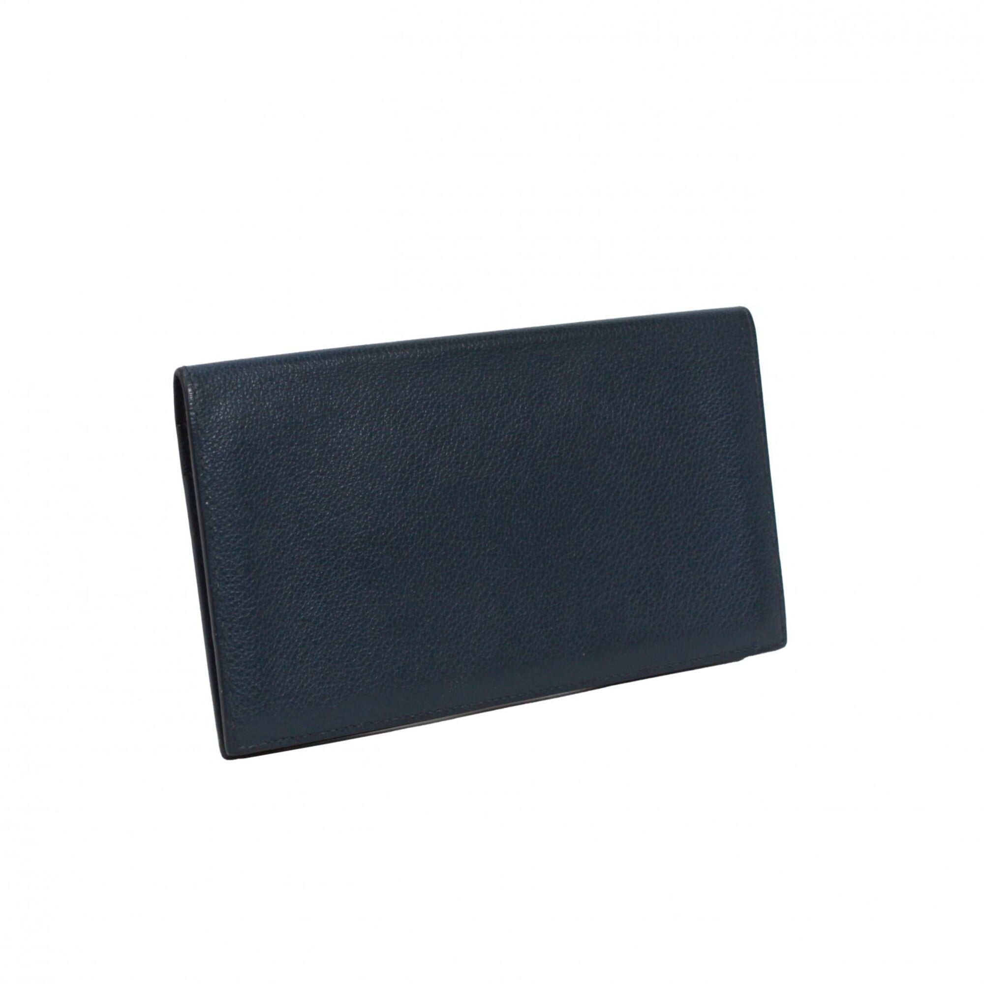 Hermes Navy Evercalf Leather Long Wallet (Bi-Fold) (Pre-Owned)