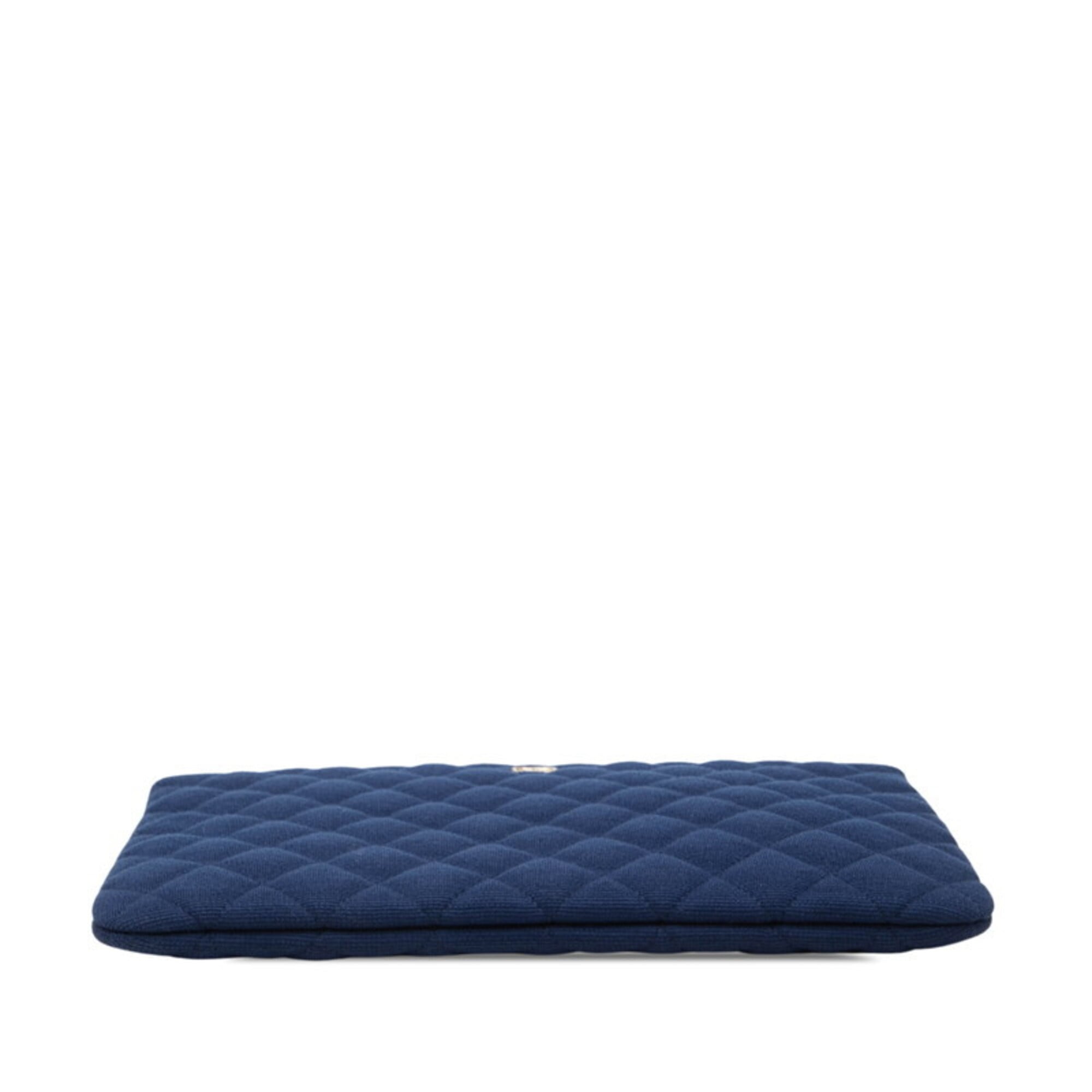 Chanel Navy Canvas Clutch Bag (Pre-Owned)