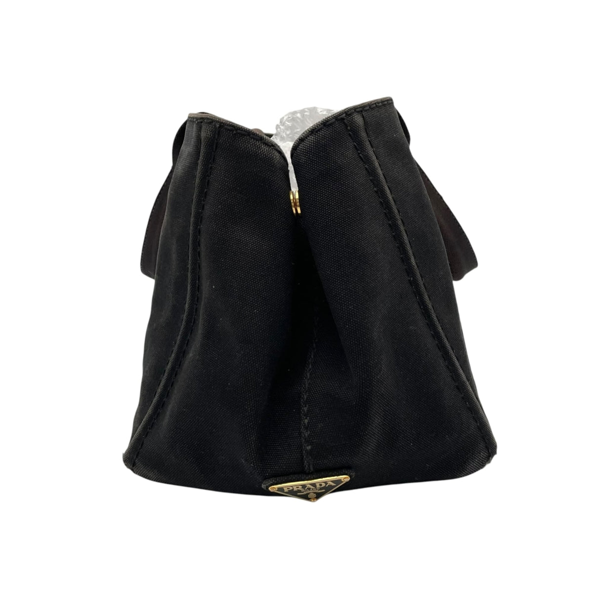 Prada Black Canvas Handbag Tote Bag (Pre-Owned)