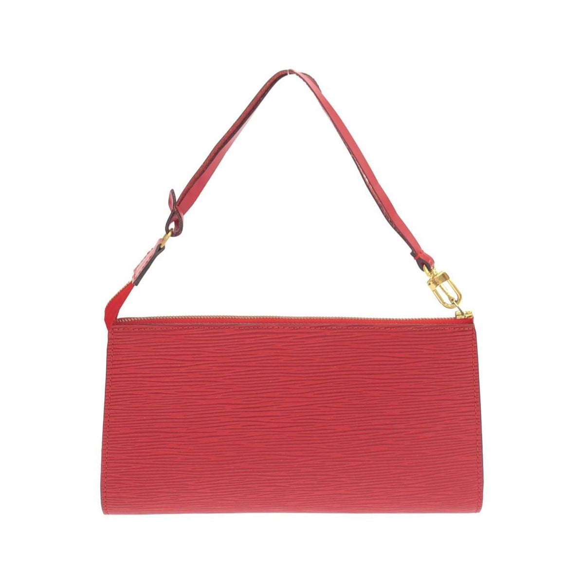 Louis Vuitton Red Color Leather Pochette Pouch (Pre-Owned)