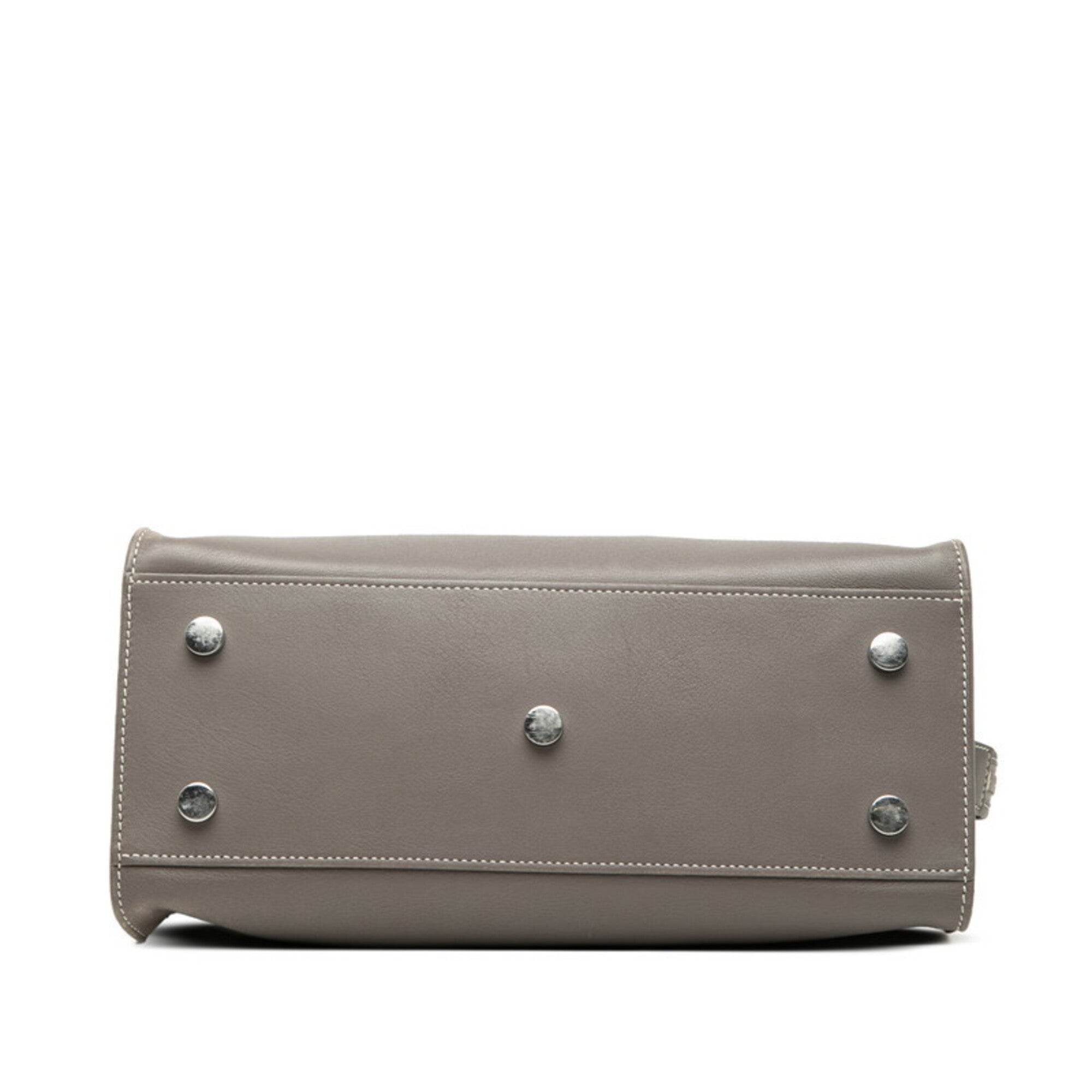 Saint Laurent Gray Leather Handbag Shoulder Bag (Pre-Owned)