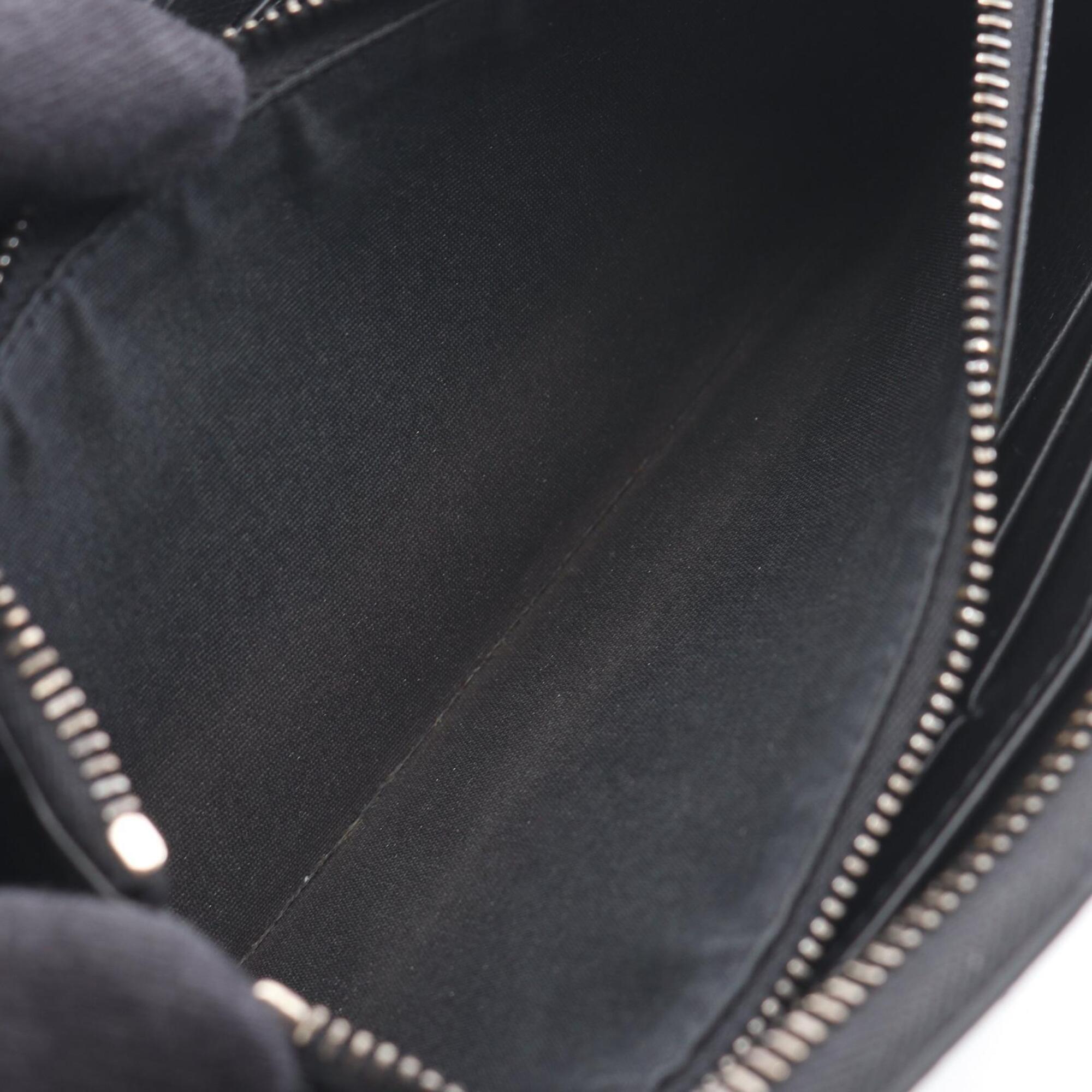 Christian Dior Black Leather Long Wallet (Bi-Fold) (Pre-Owned)