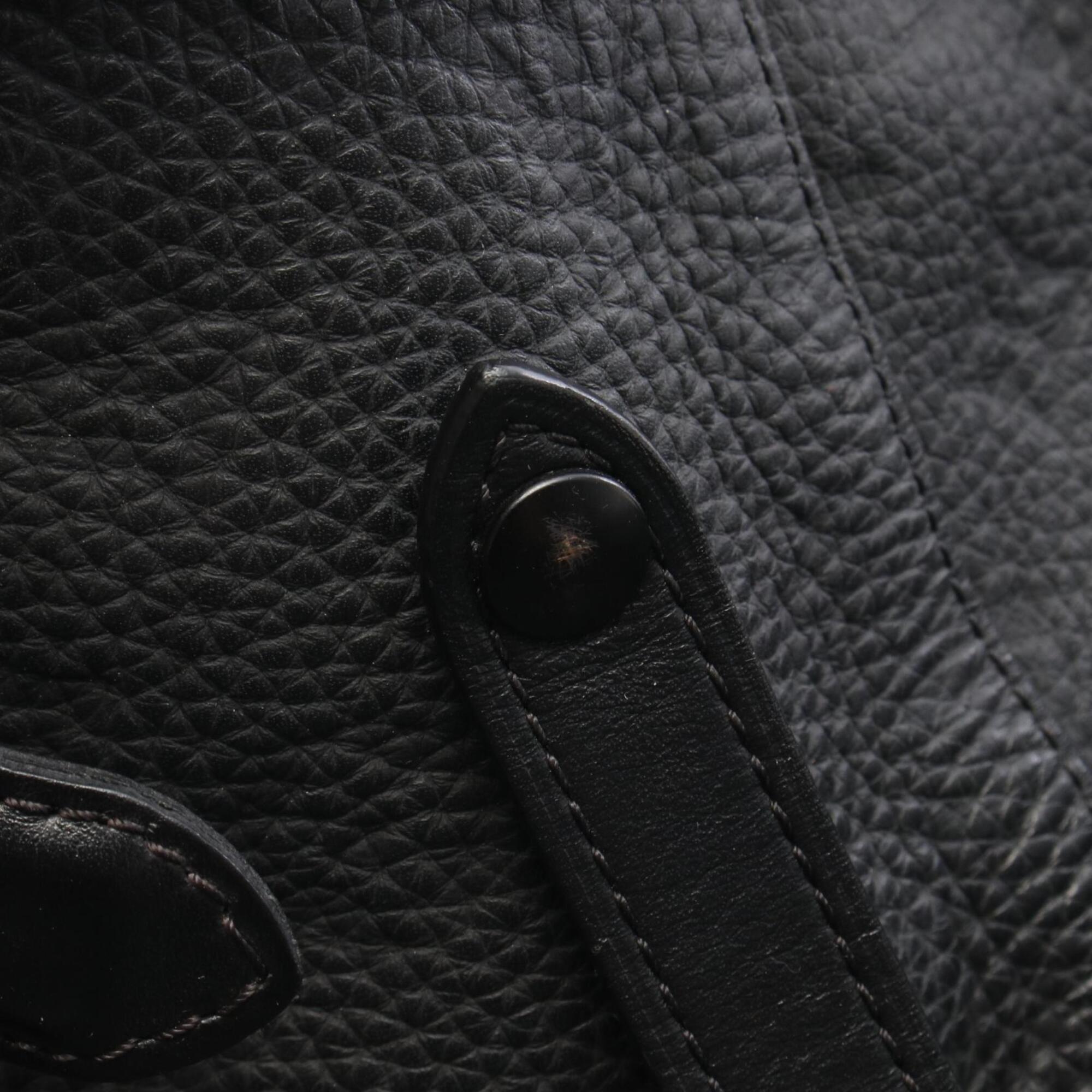 Louis Vuitton Black Noir Leather Backpack (Pre-Owned)