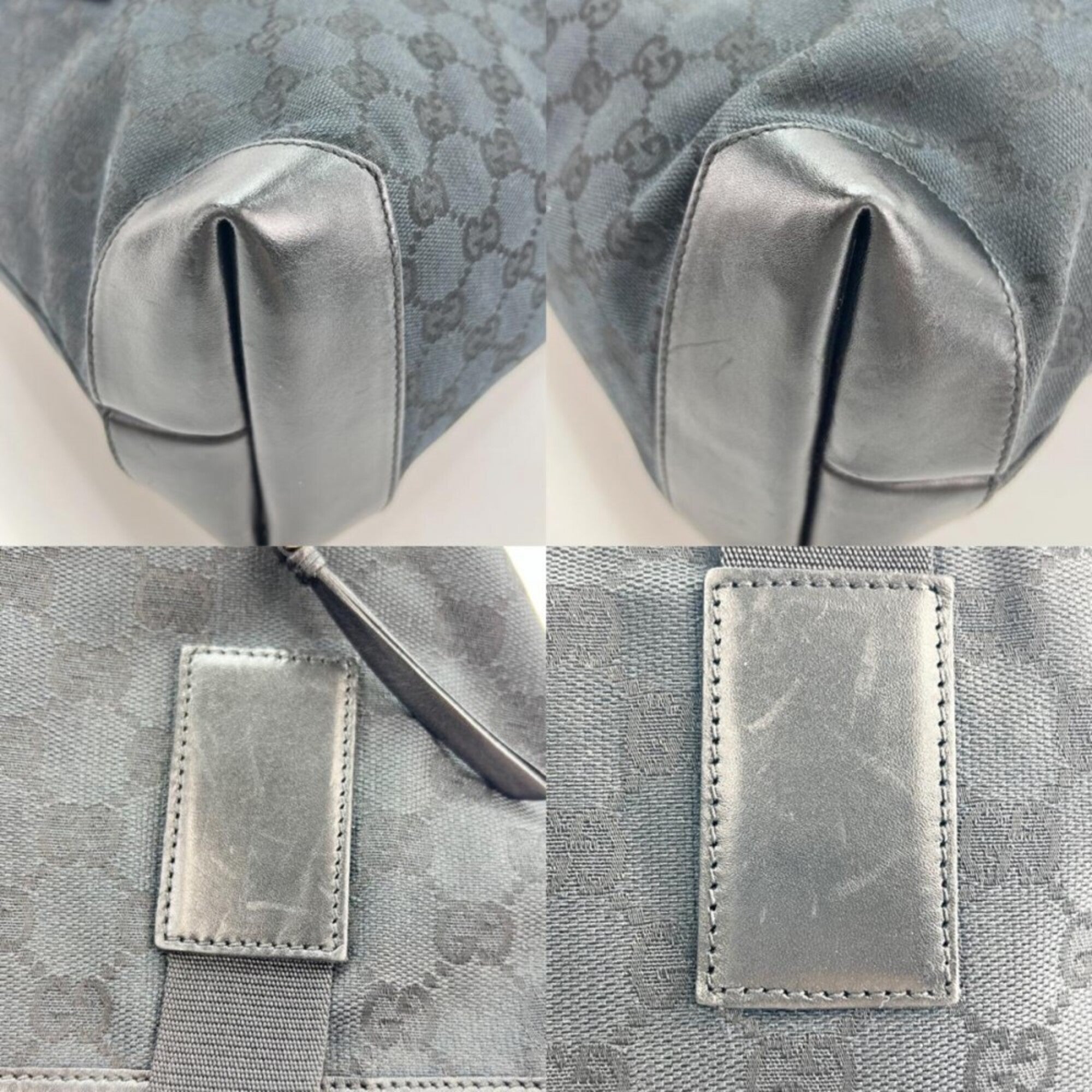 Gucci Black Canvas Handbag Tote Bag (Pre-Owned)