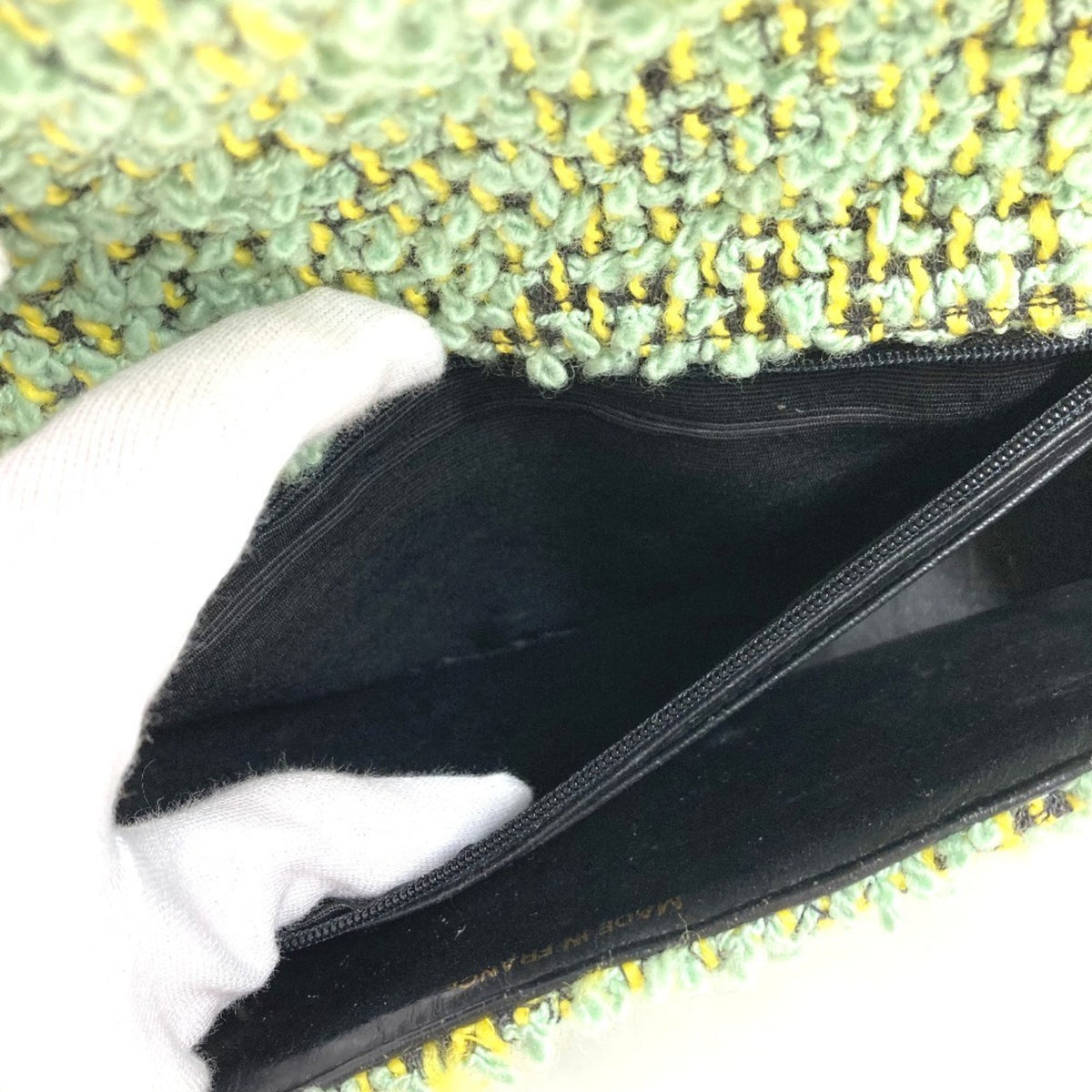 Chanel Green Tweed Handbag (Pre-Owned)