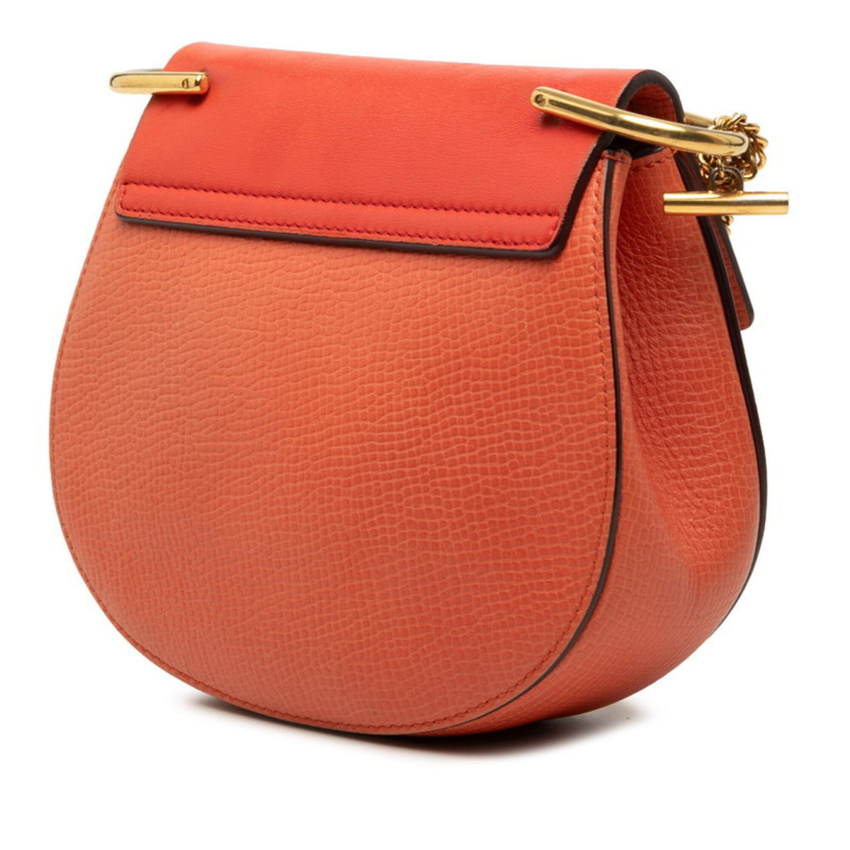 Chloé Drew Orange Leather Shoulder Bag (Pre-Owned)