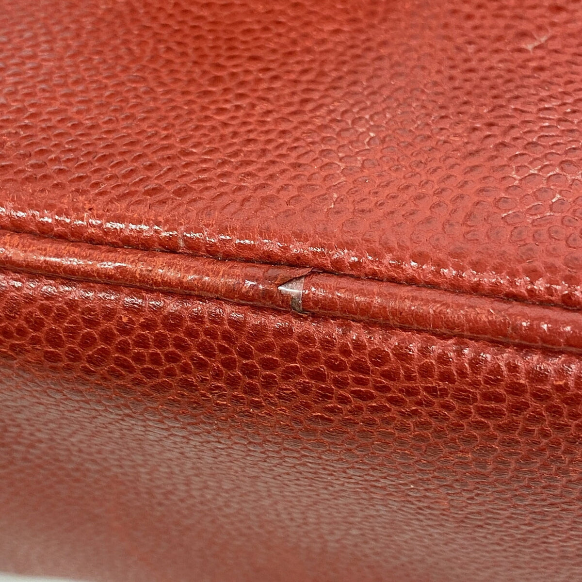 Chanel Red Color Grained Calfskin Vanity Bag (Pre-Owned)