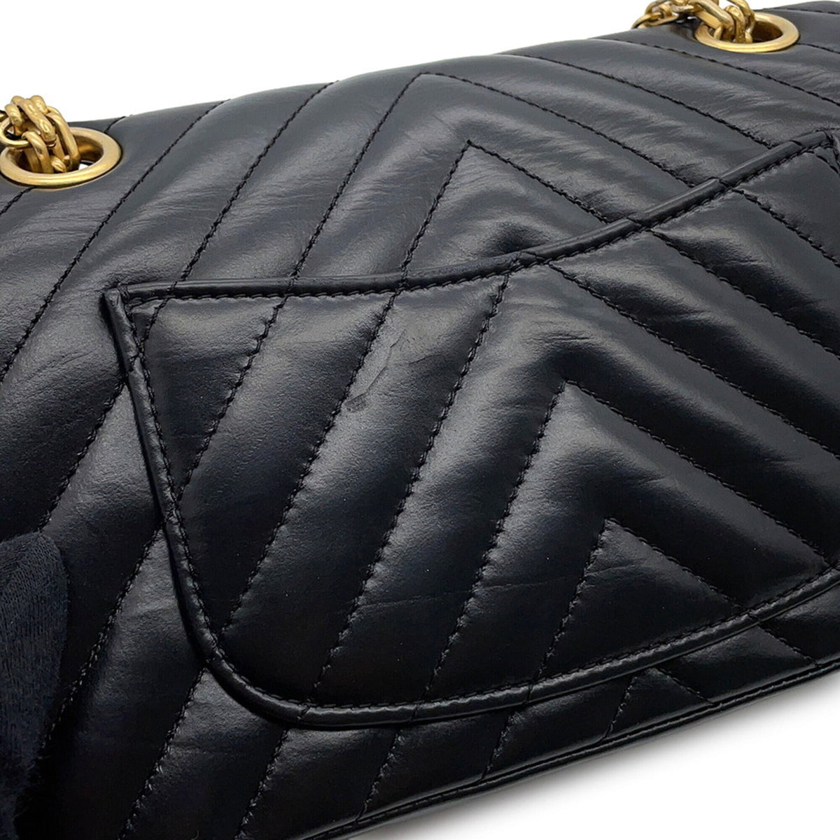 Chanel 2.55 Black Handbag Shoulder Bag (Pre-Owned)