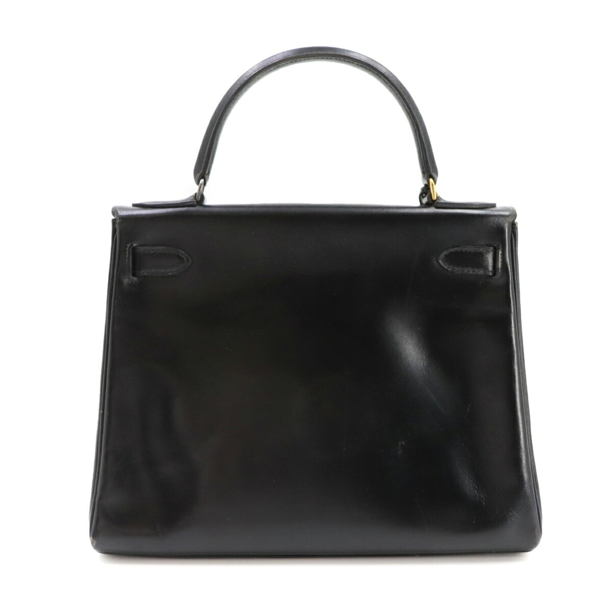 Hermes Black Box Calf Leather Handbag (Pre-Owned)