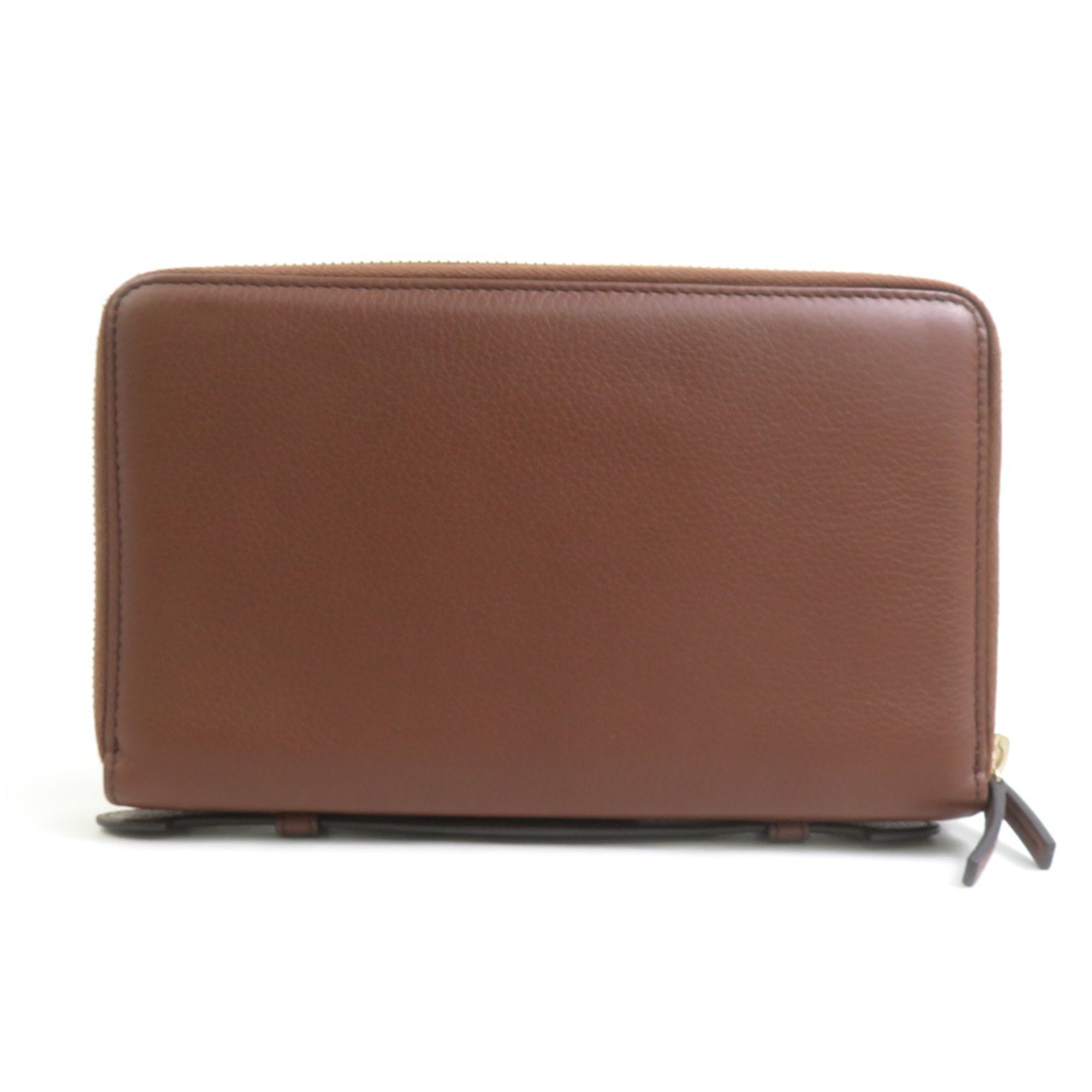 Gucci Brown Leather Long Wallet (Bi-Fold) (Pre-Owned)
