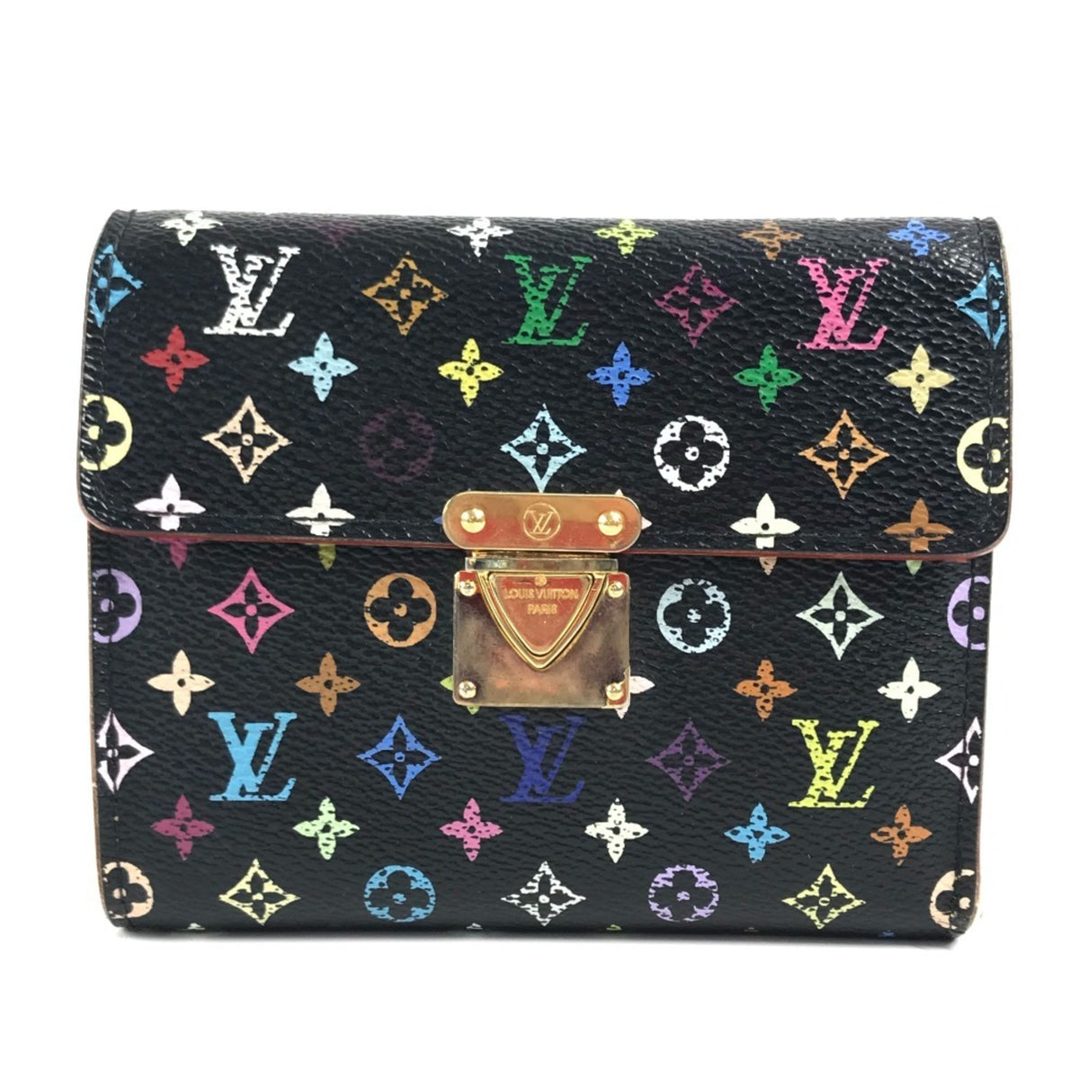 Louis Vuitton Black Monogram Multicolore Bill Wallet (Tri-Fold) (Pre-Owned)