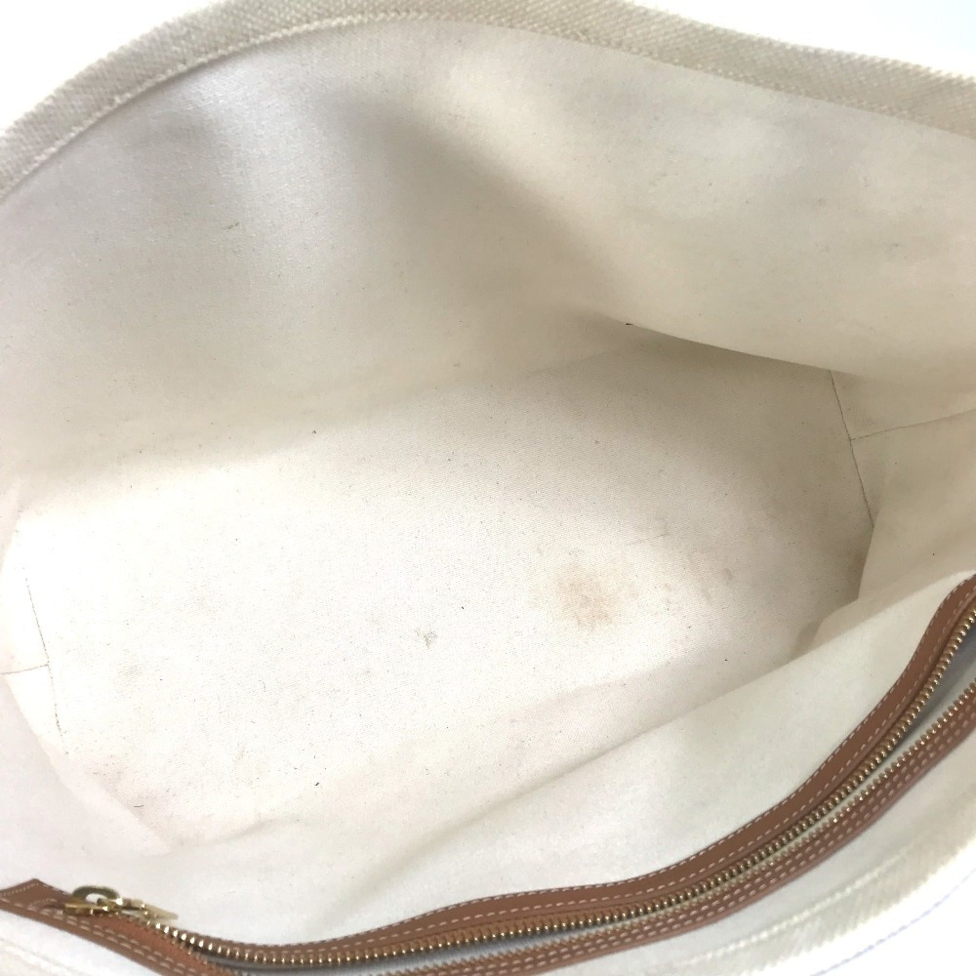 Celine Cabas Beige Canvas Leather Shoulder Bag Tote Bag (Pre-Owned)