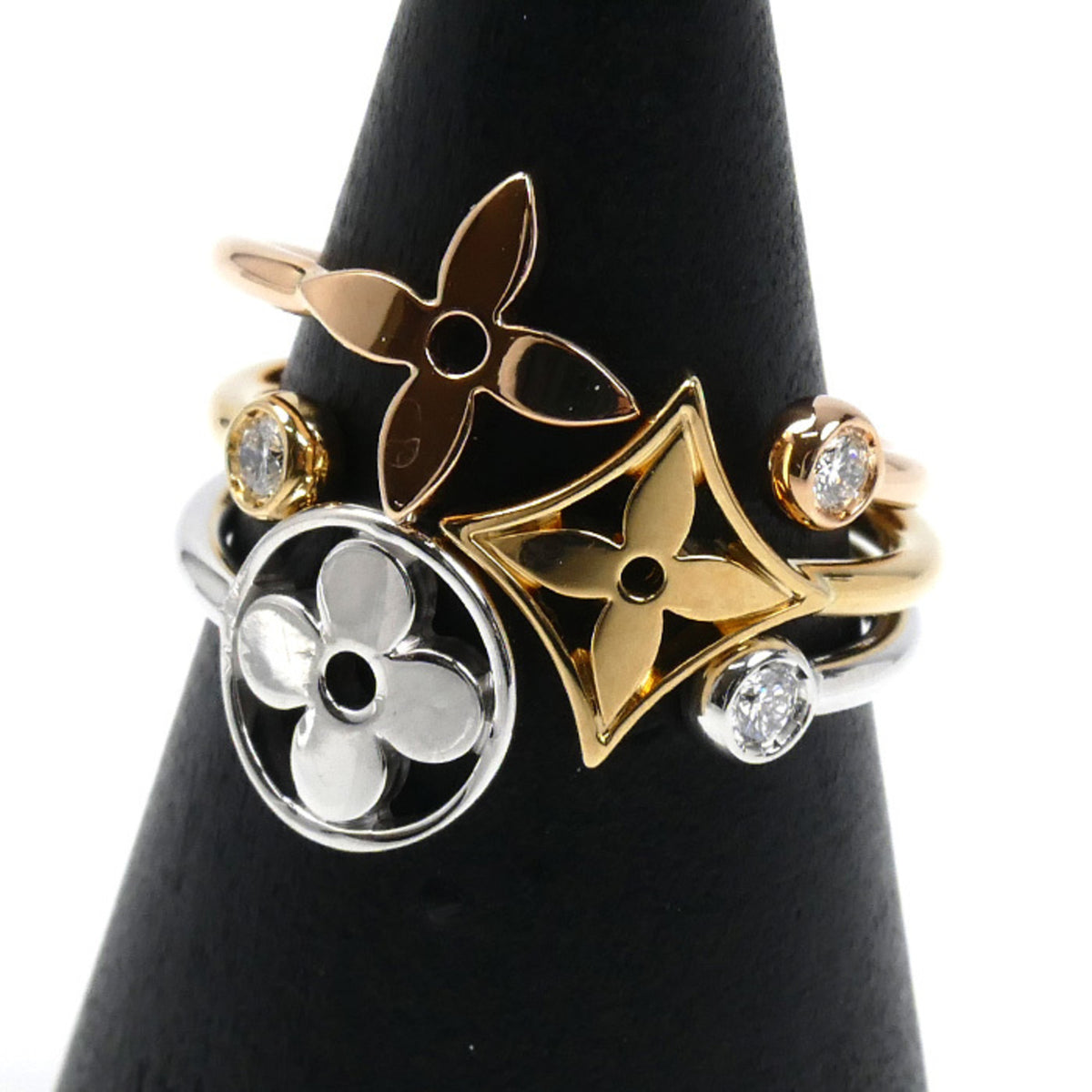 Louis Vuitton Yellow Gold (18K) Pink Gold (18K) White Gold (18K) Band Ring (Pre-Owned)