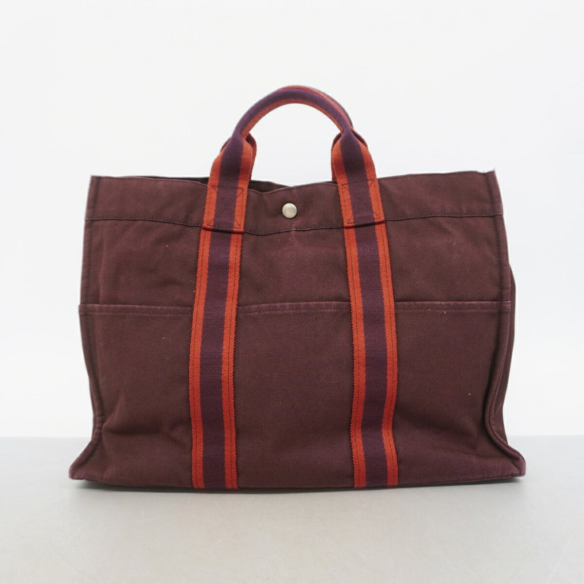 Hermes Brown Canvas Tote Bag (Pre-Owned)