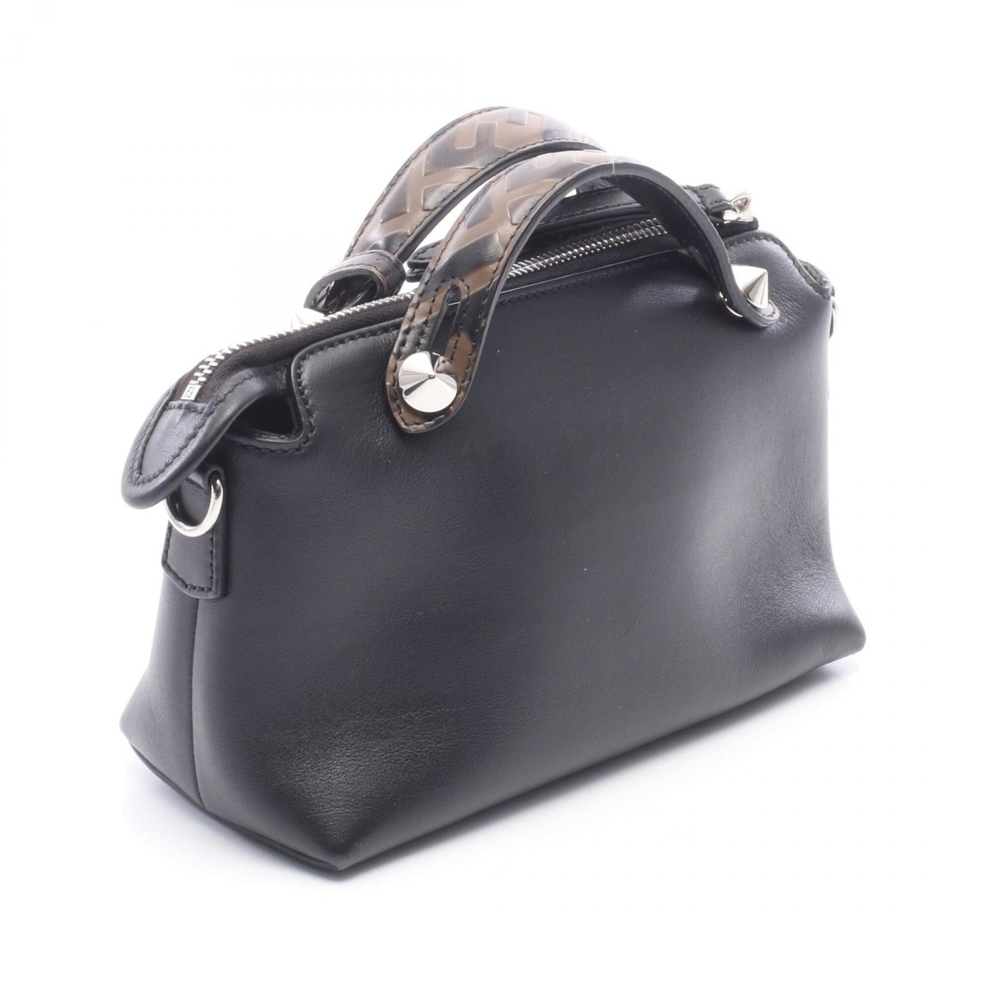 Fendi Black Brown Leather Handbag (Pre-Owned)