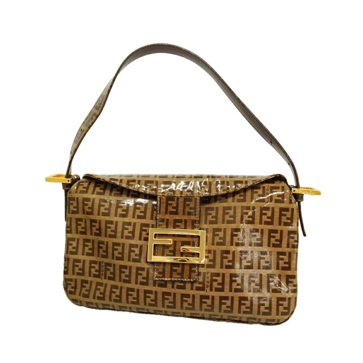 Fendi Brown Coated Canvas Handbag (Pre-Owned)