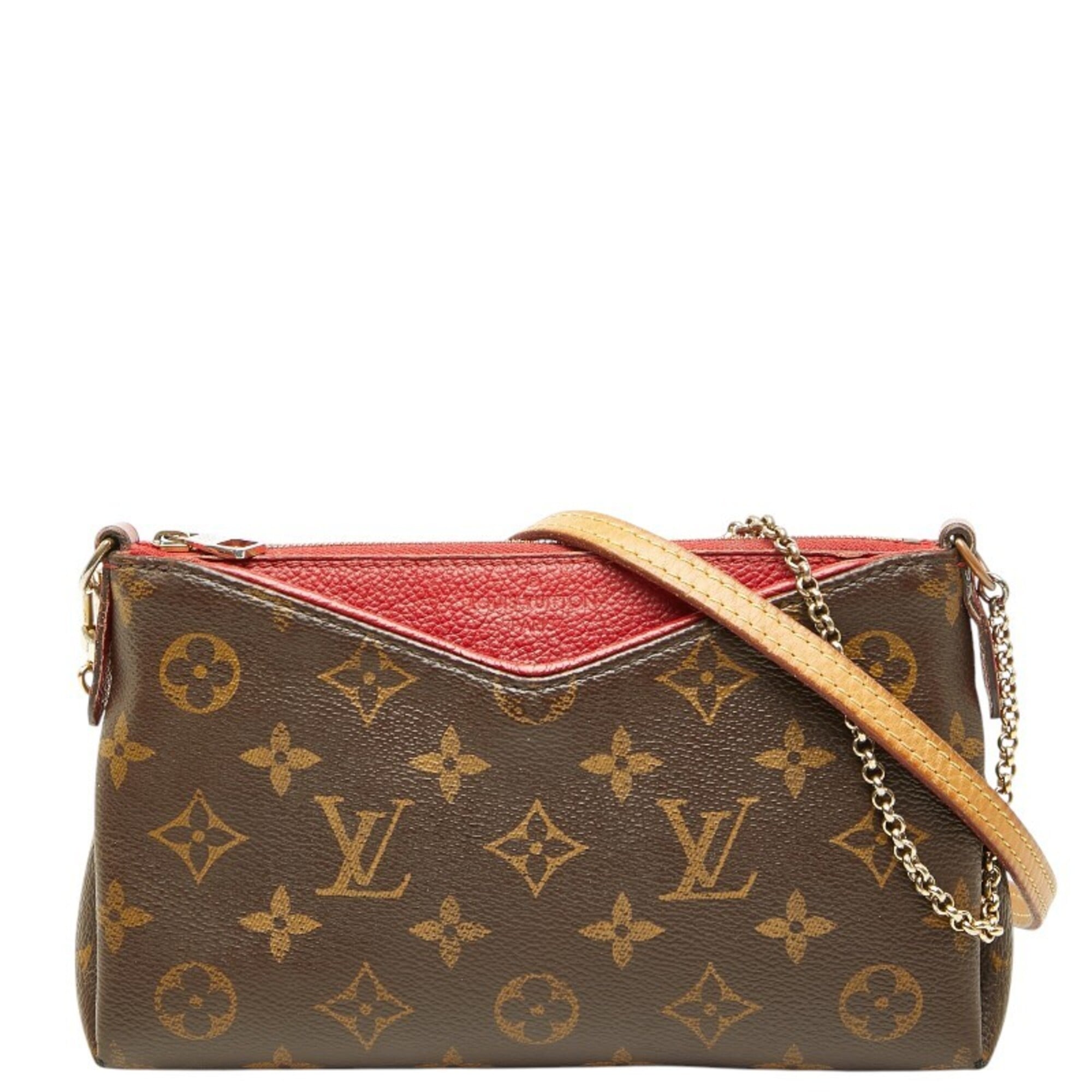 Louis Vuitton Brown Cerise Red Color Pvc Leather Handbag Shoulder Bag (Pre-Owned)