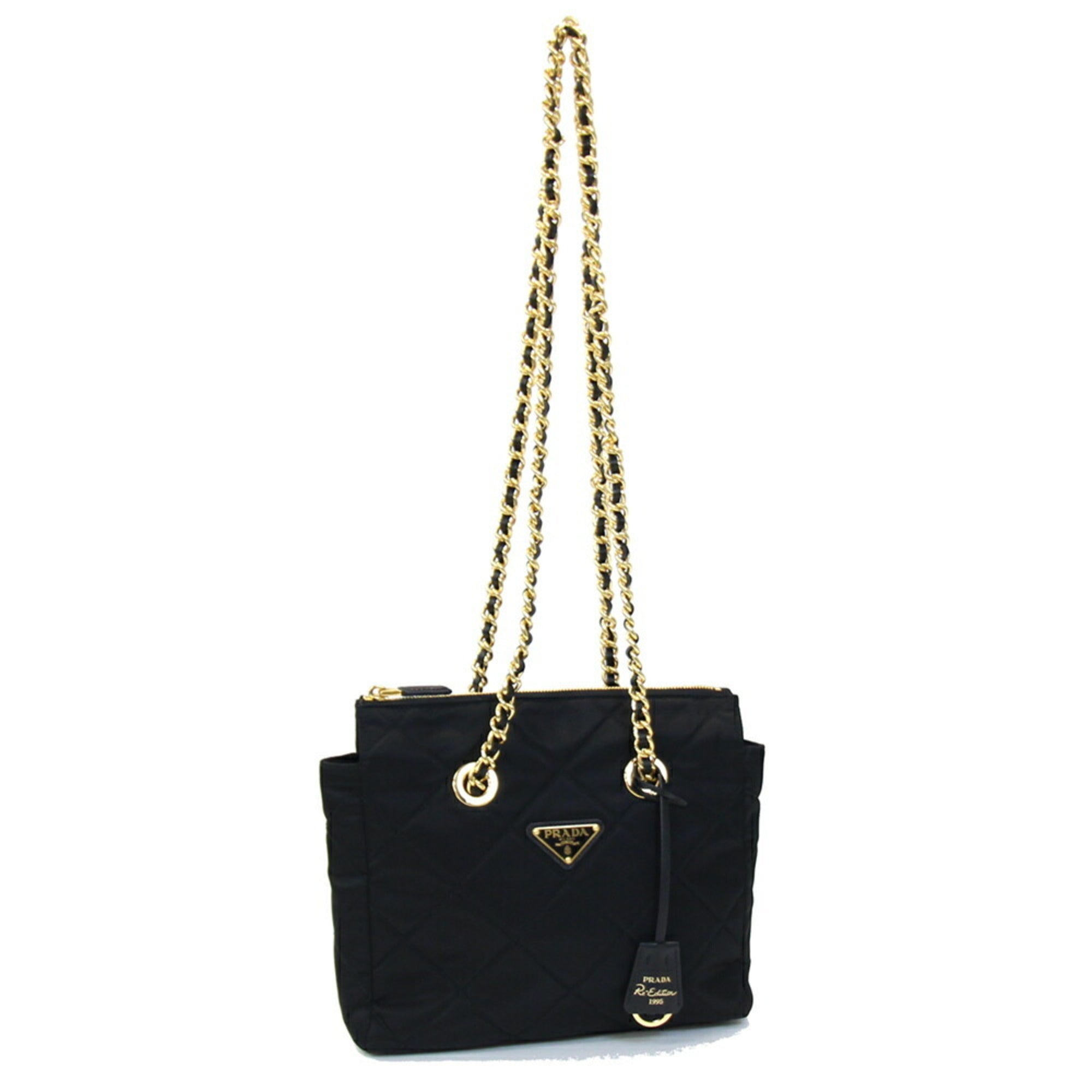 Prada Black Polyamide Leather Tote Bag (Pre-Owned)