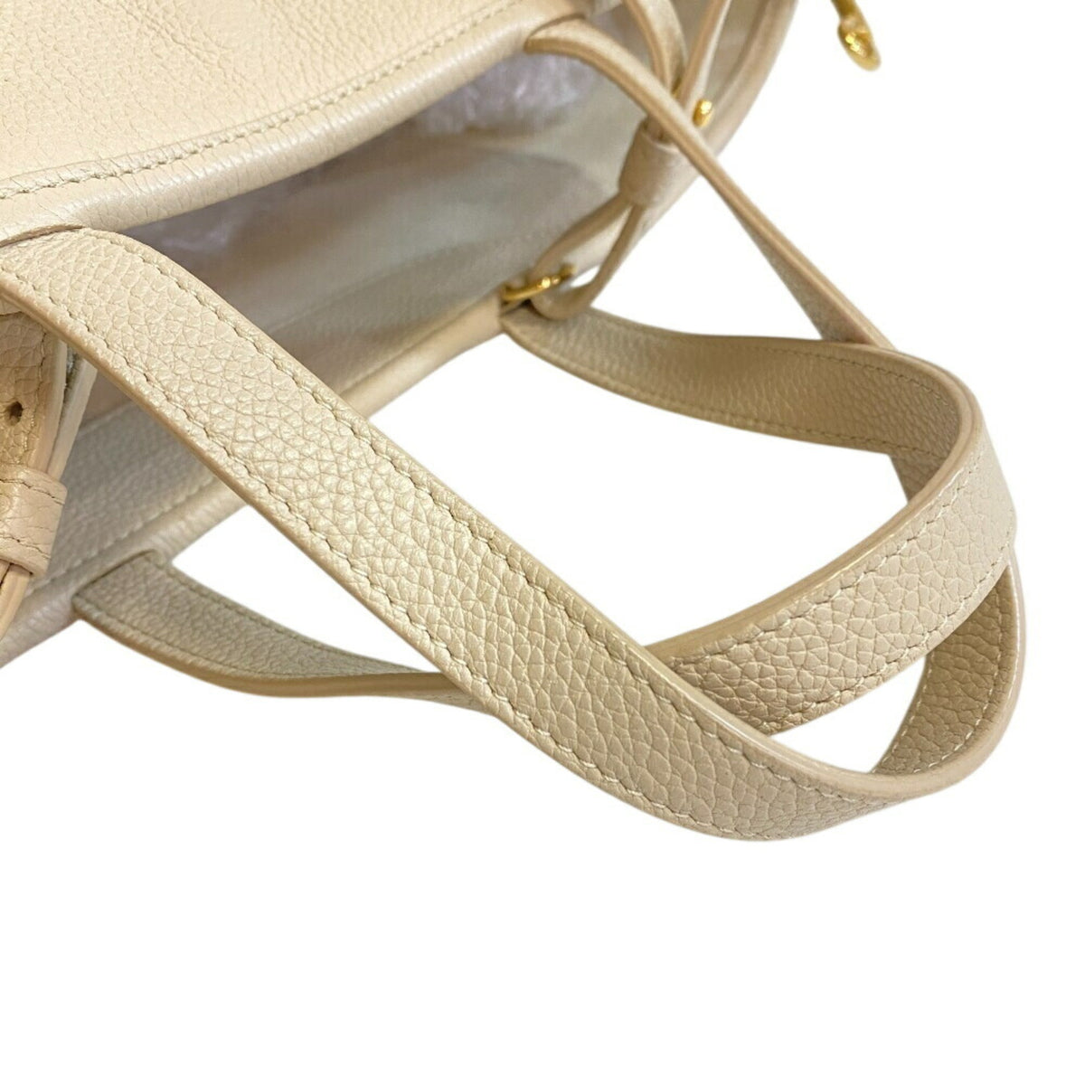 Celine Beige Off-White Leather Shoulder Bag (Pre-Owned)