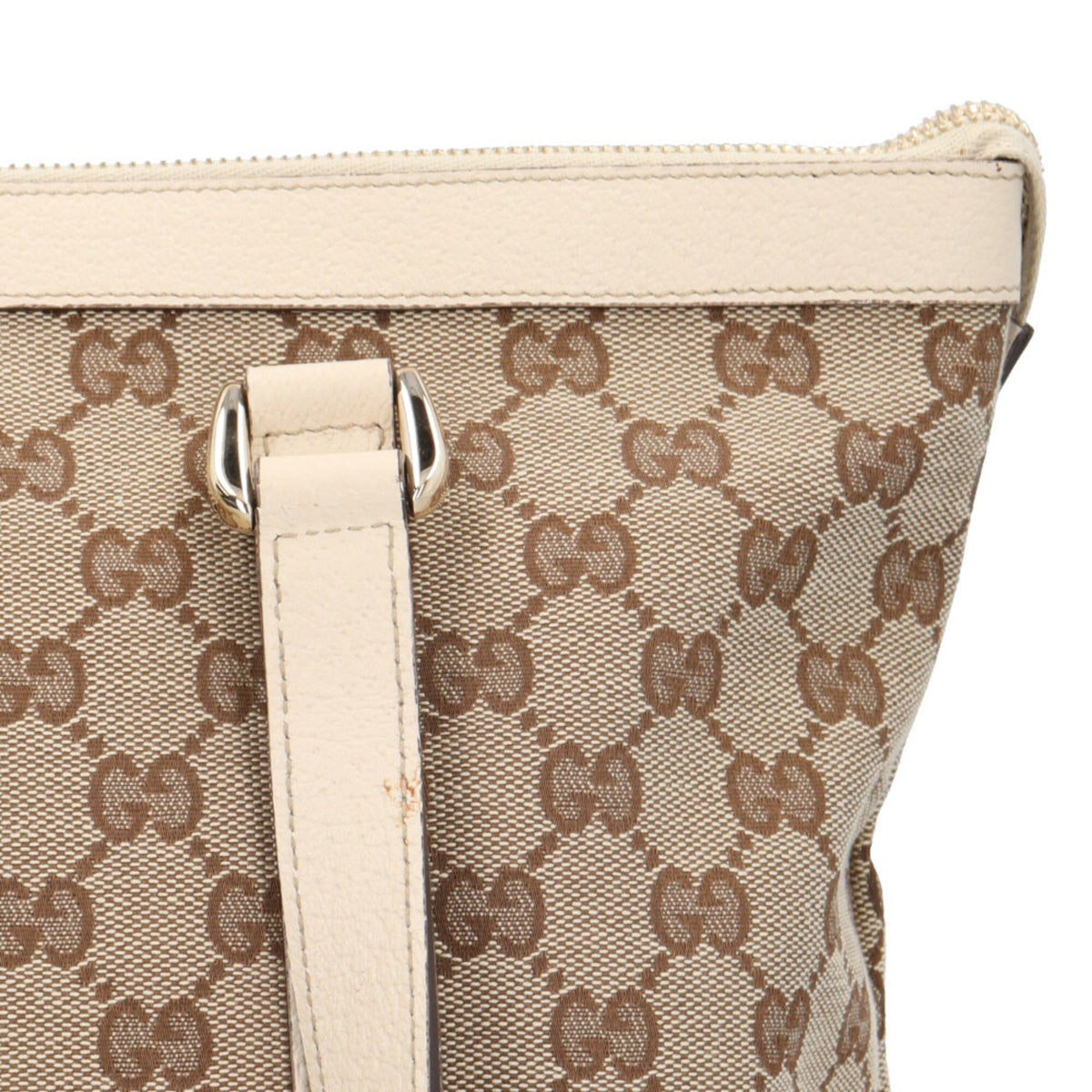 Gucci Abbey Beige Gg Canvas Handbag Tote Bag (Pre-Owned)