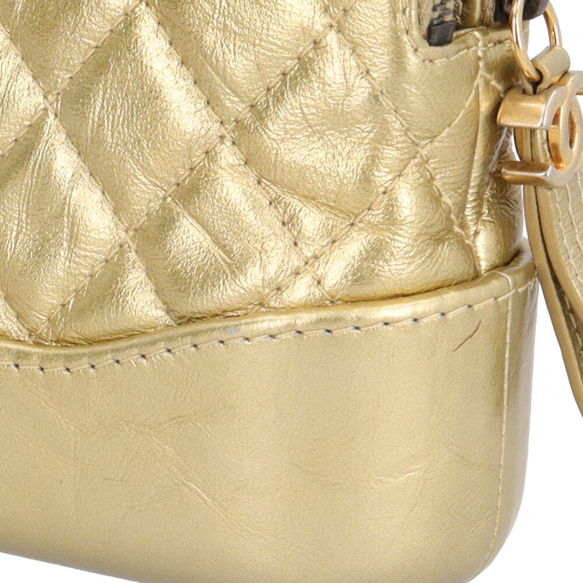Chanel Gold Leather Chain/Shoulder Wallet (Pre-Owned)