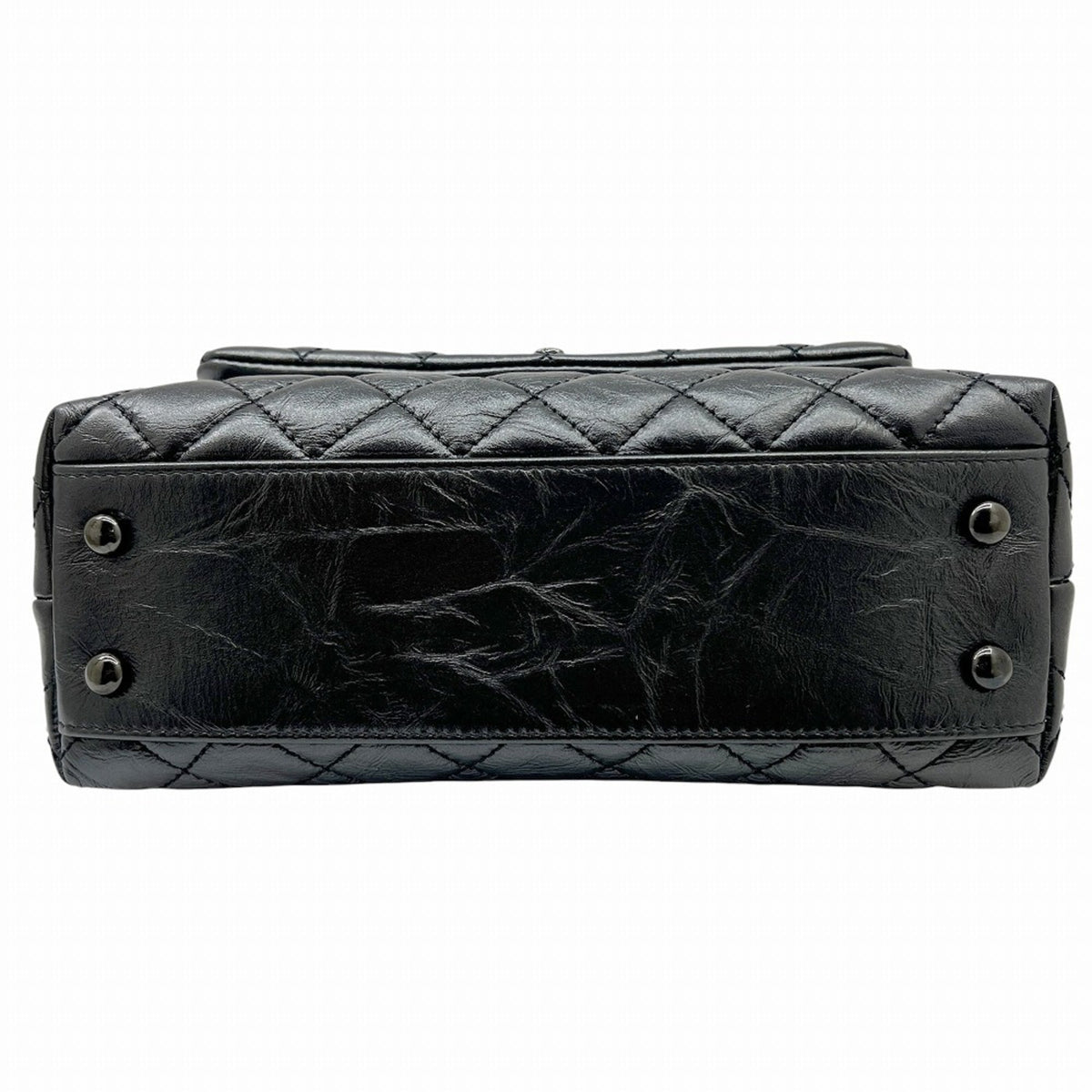 Chanel Metallic Gray Leather Handbag Shoulder Bag (Pre-Owned)