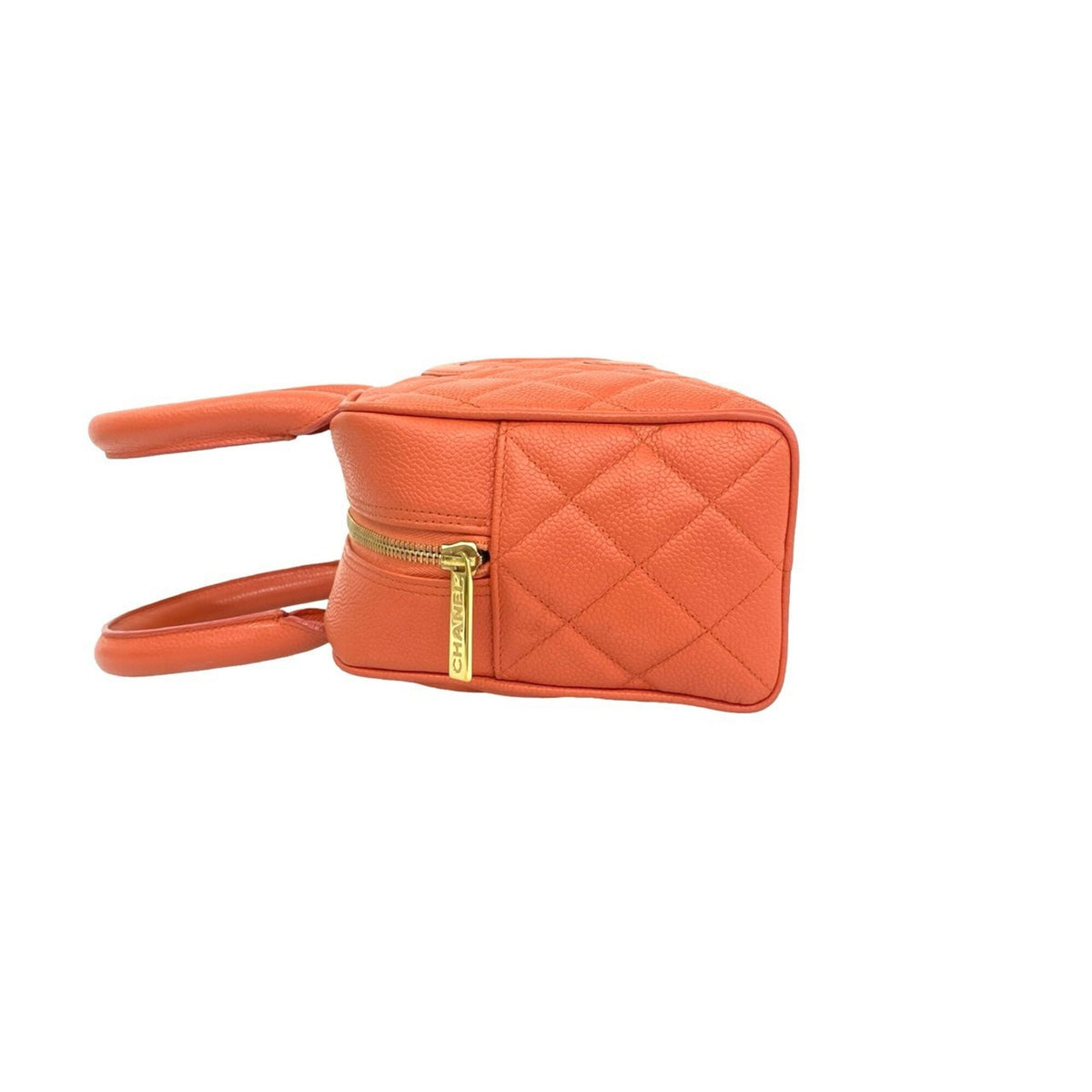 Chanel Pink Grained Calfskin Boston Bag Handbag (Pre-Owned)