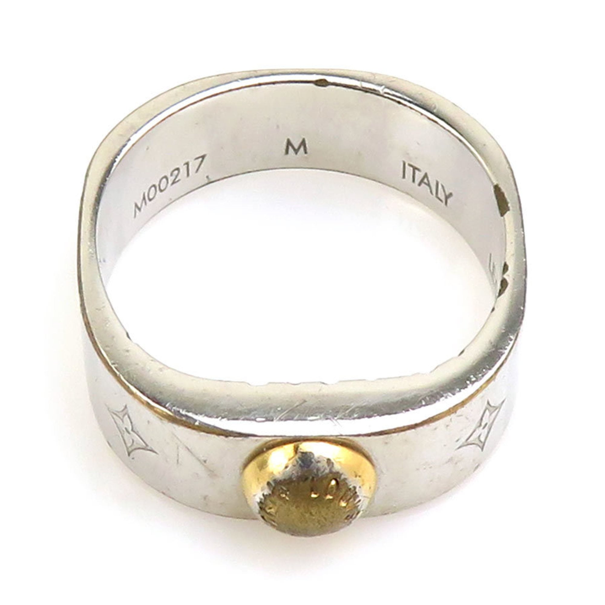 Louis Vuitton Gold Silver Metal Band Ring (Pre-Owned)