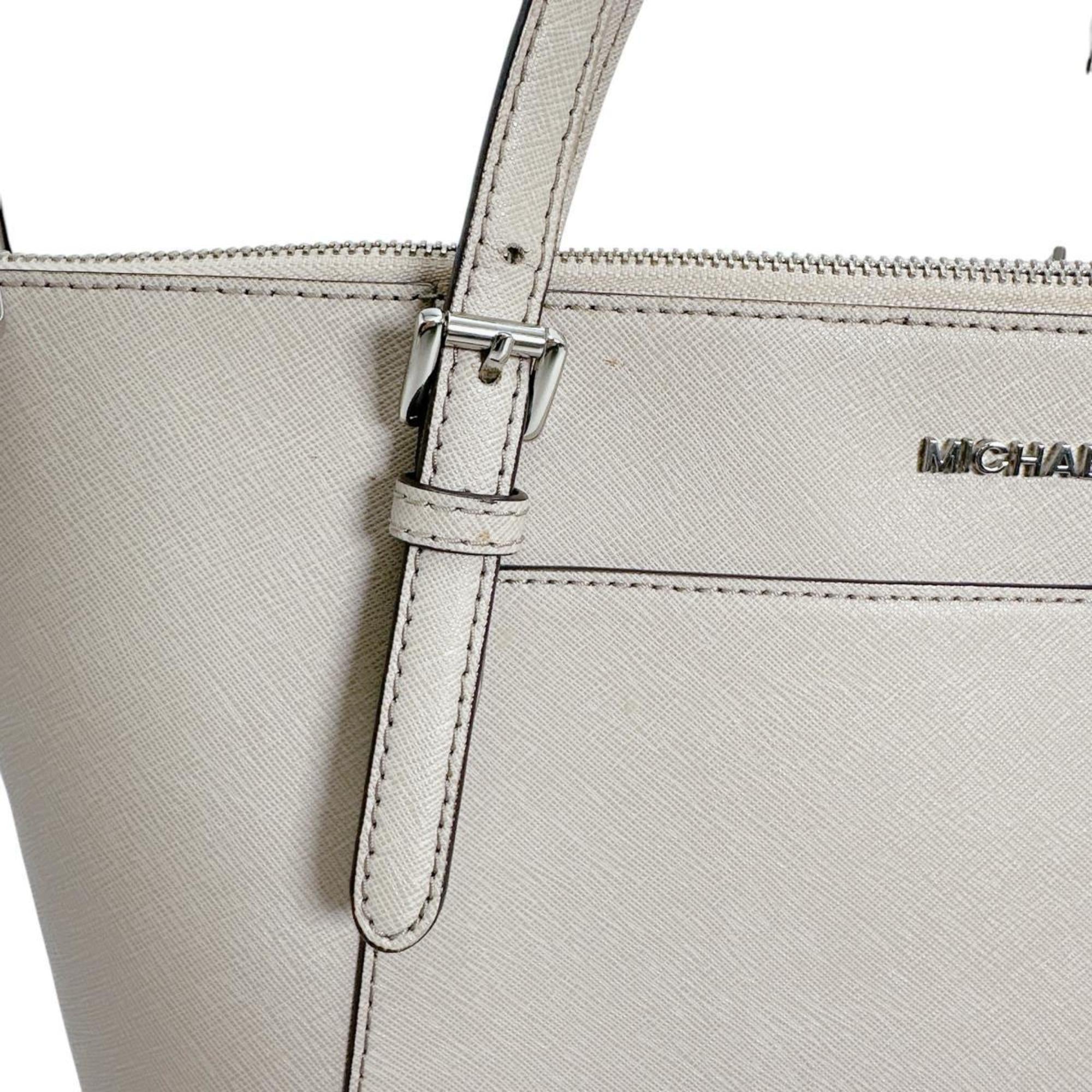 Michael Kors Gray Leather Handbag Tote Bag (Pre-Owned)