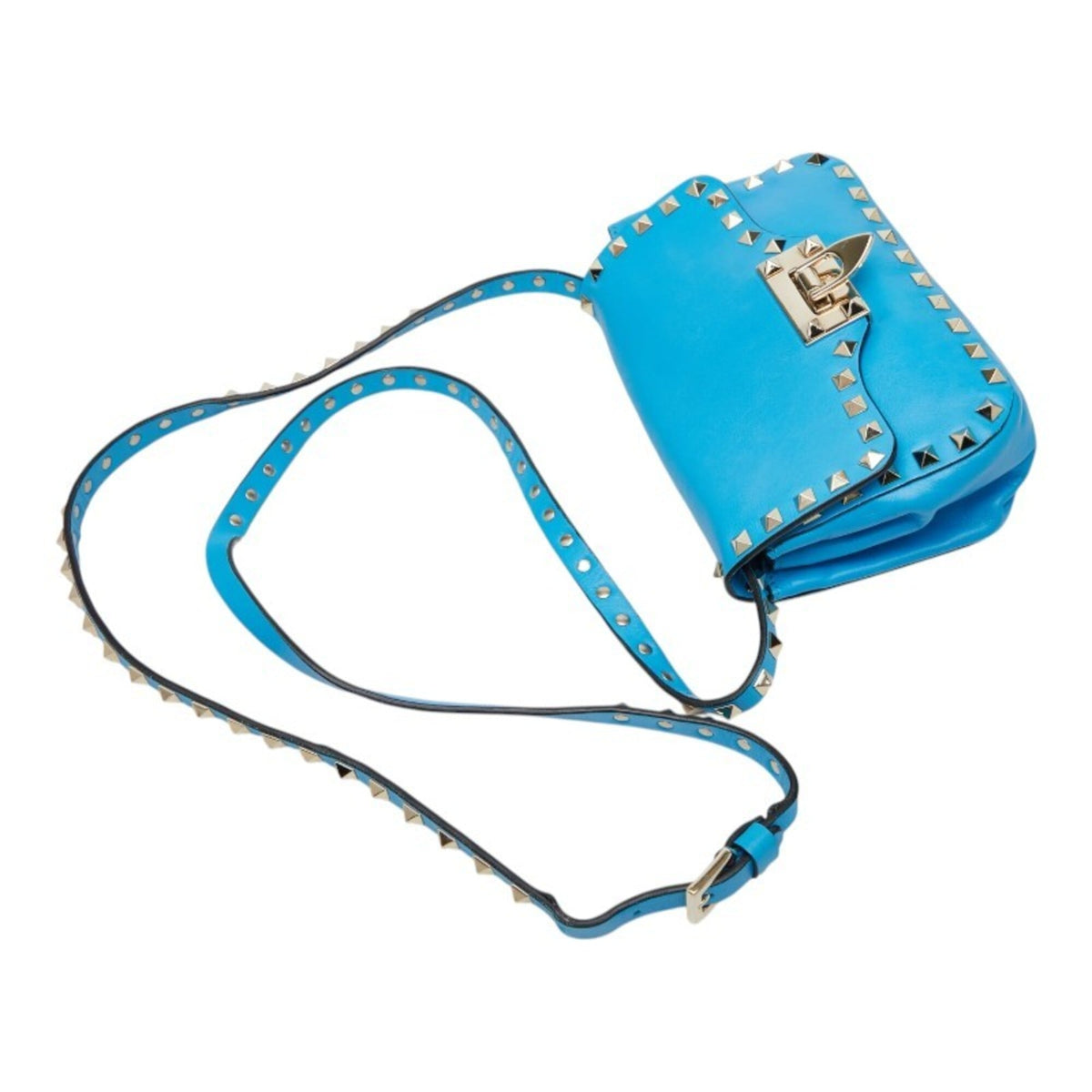 Valentino Blue Leather Shoulder Bag (Pre-Owned)