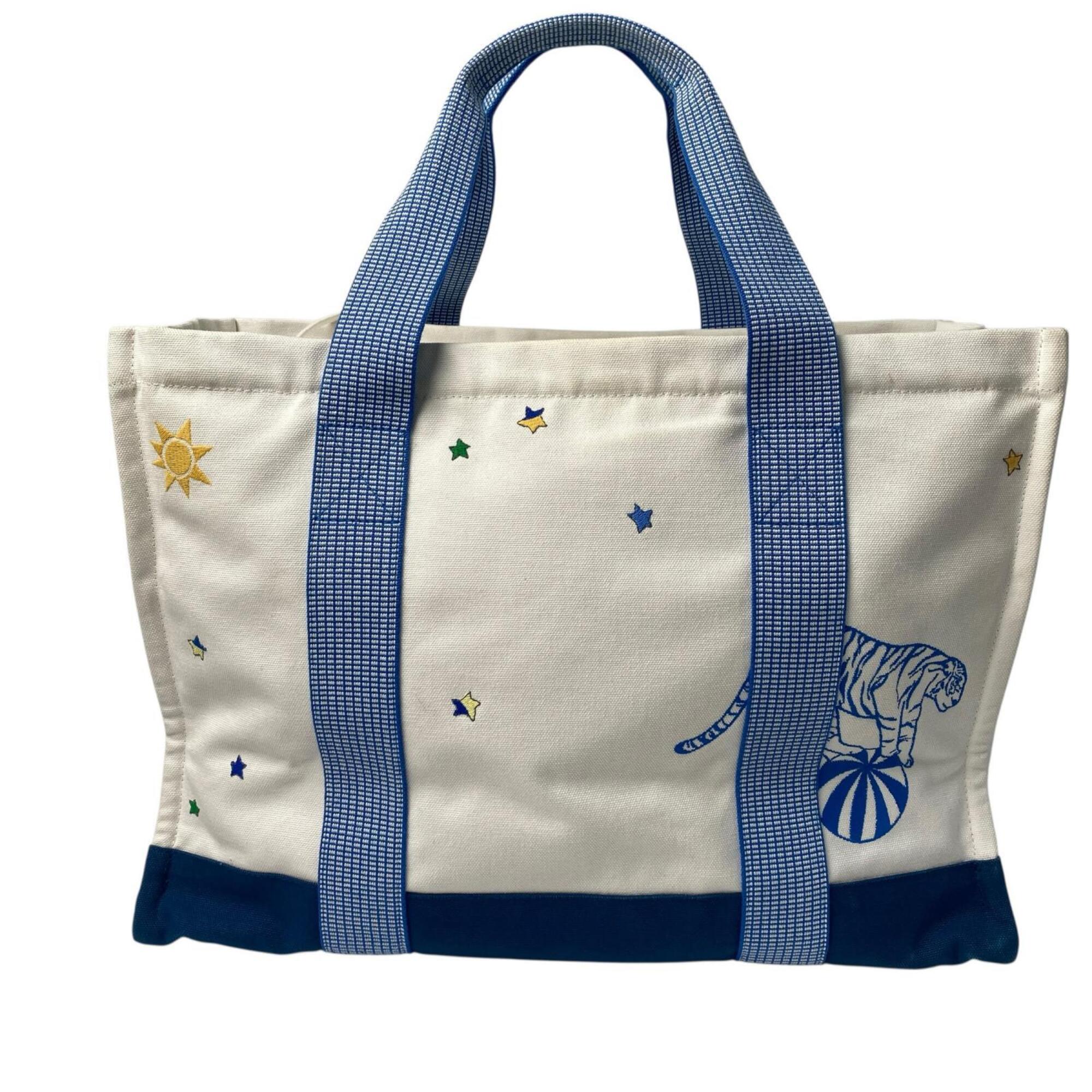 Hermes Blue White Cotton Pouch (Pre-Owned)