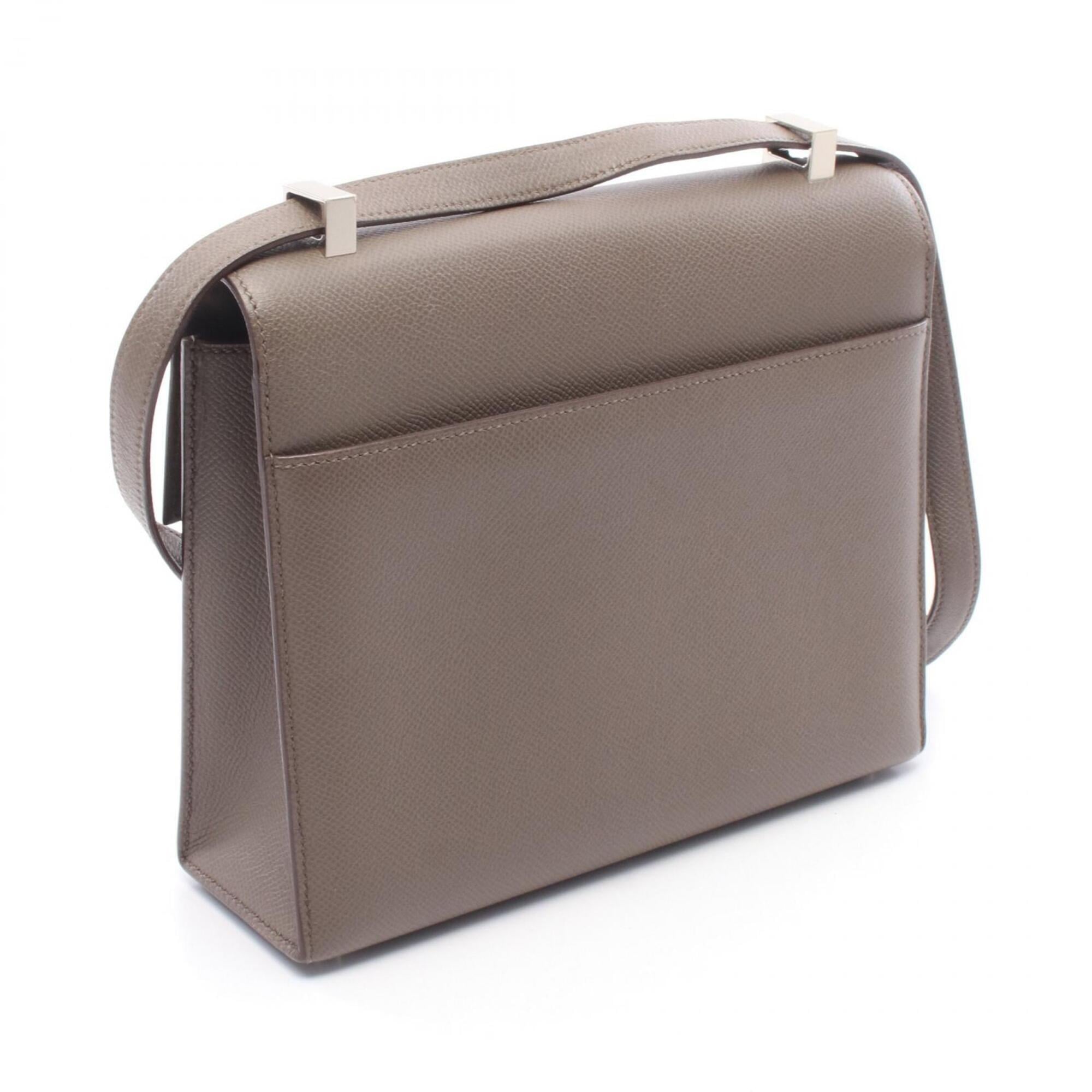 Hermes Etain Gray Epsom Leather Handbag Shoulder Bag (Pre-Owned)