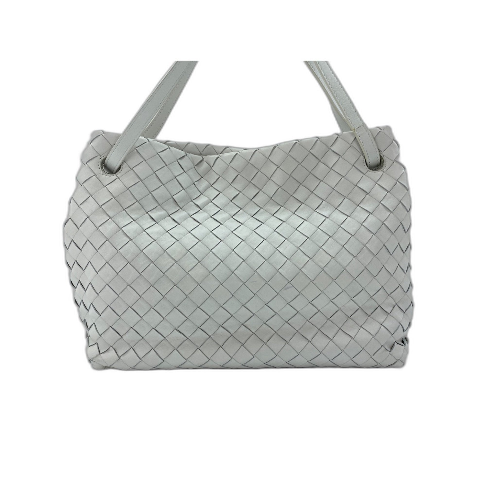 Bottega Veneta Intrecciato White Intrecciato Tote Bag (Pre-Owned)