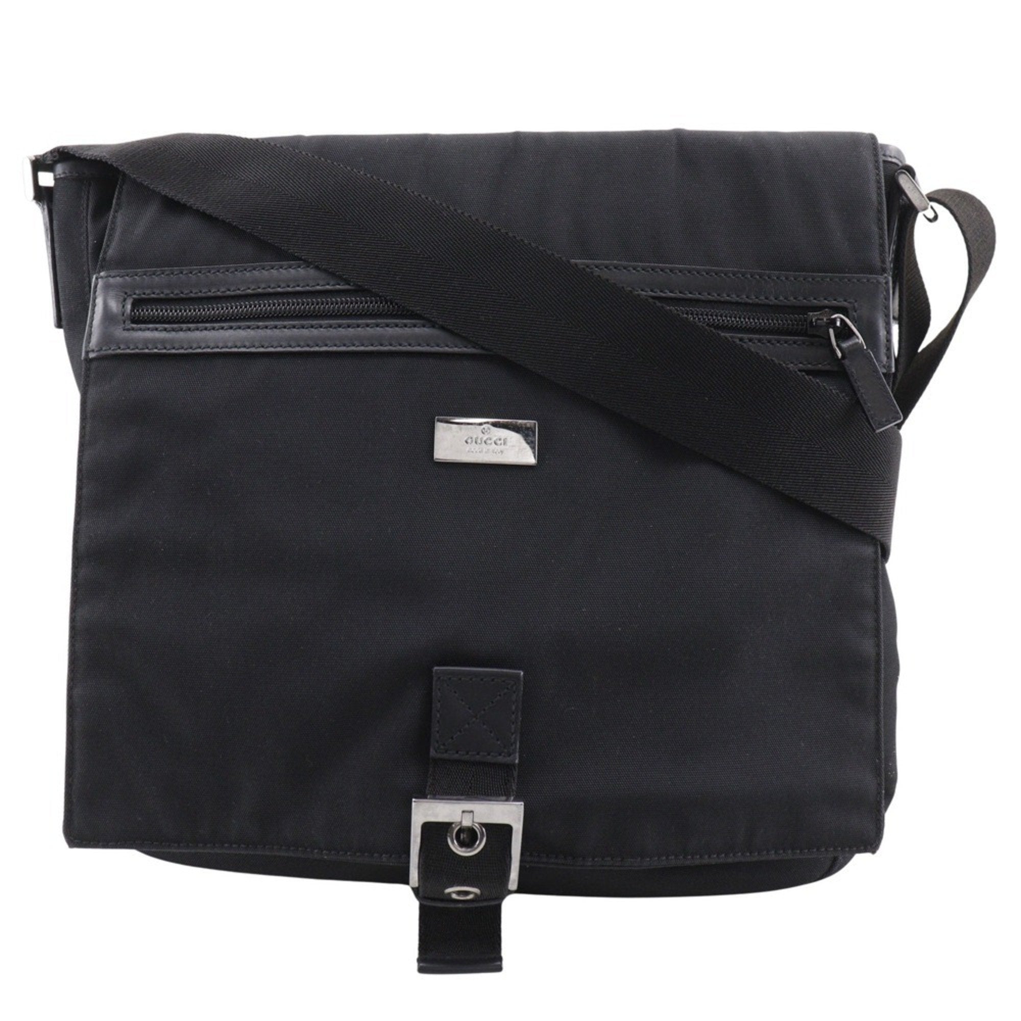 Gucci Black Nylon Canvas Shoulder Bag (Pre-Owned)