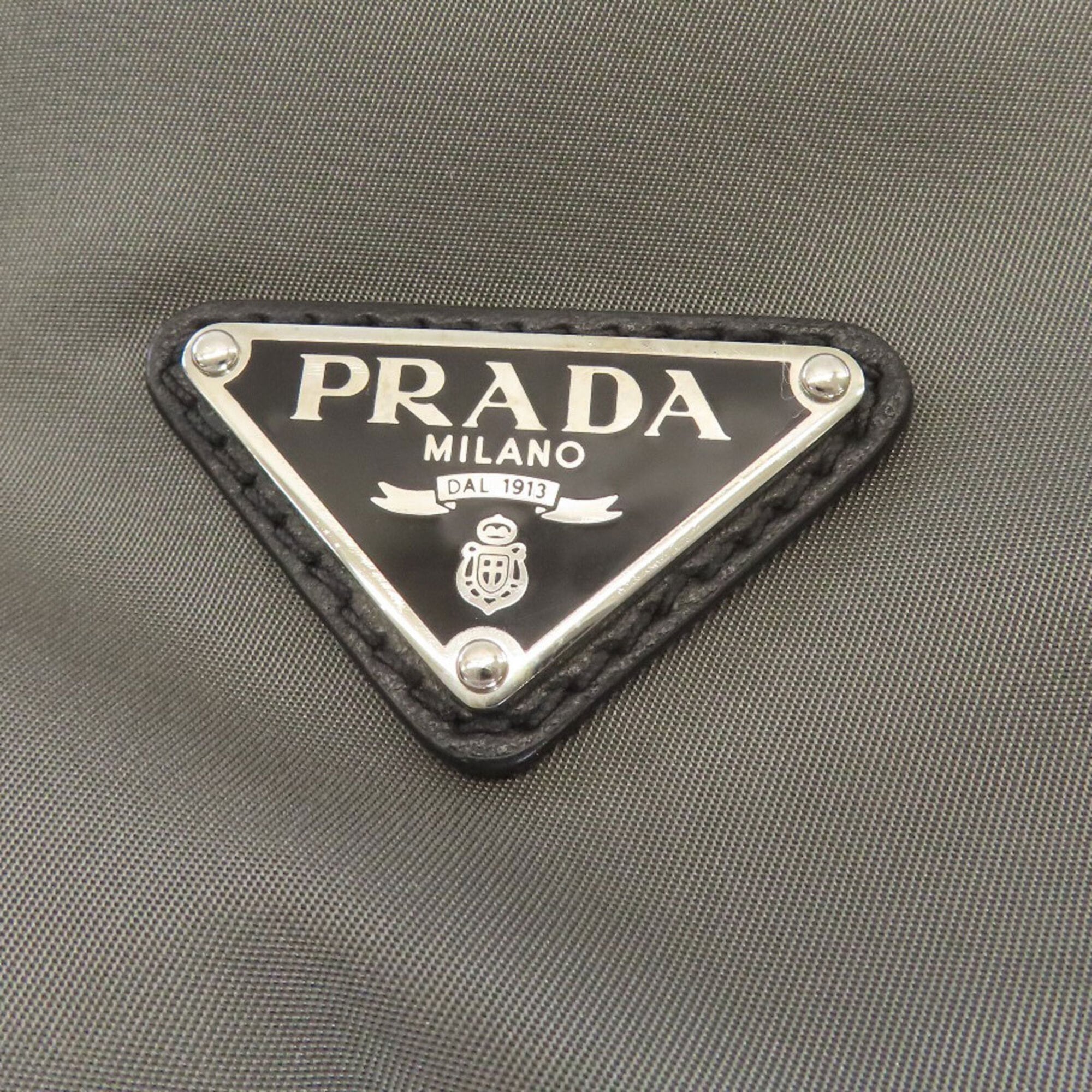 Prada Black Gray Orange Nylon Backpack (Pre-Owned)