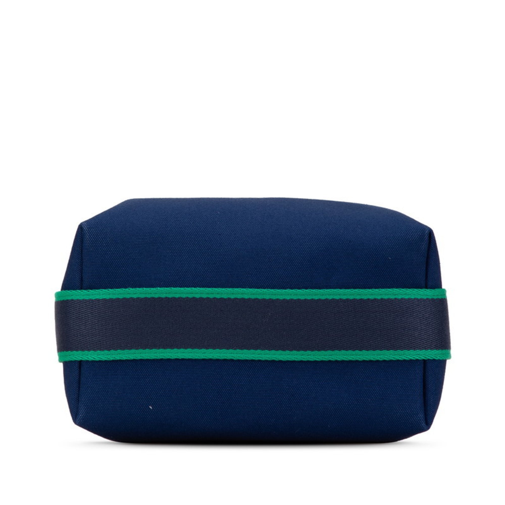 Hermes Blue Marine Navy Toile H Handbag Pouch (Pre-Owned)
